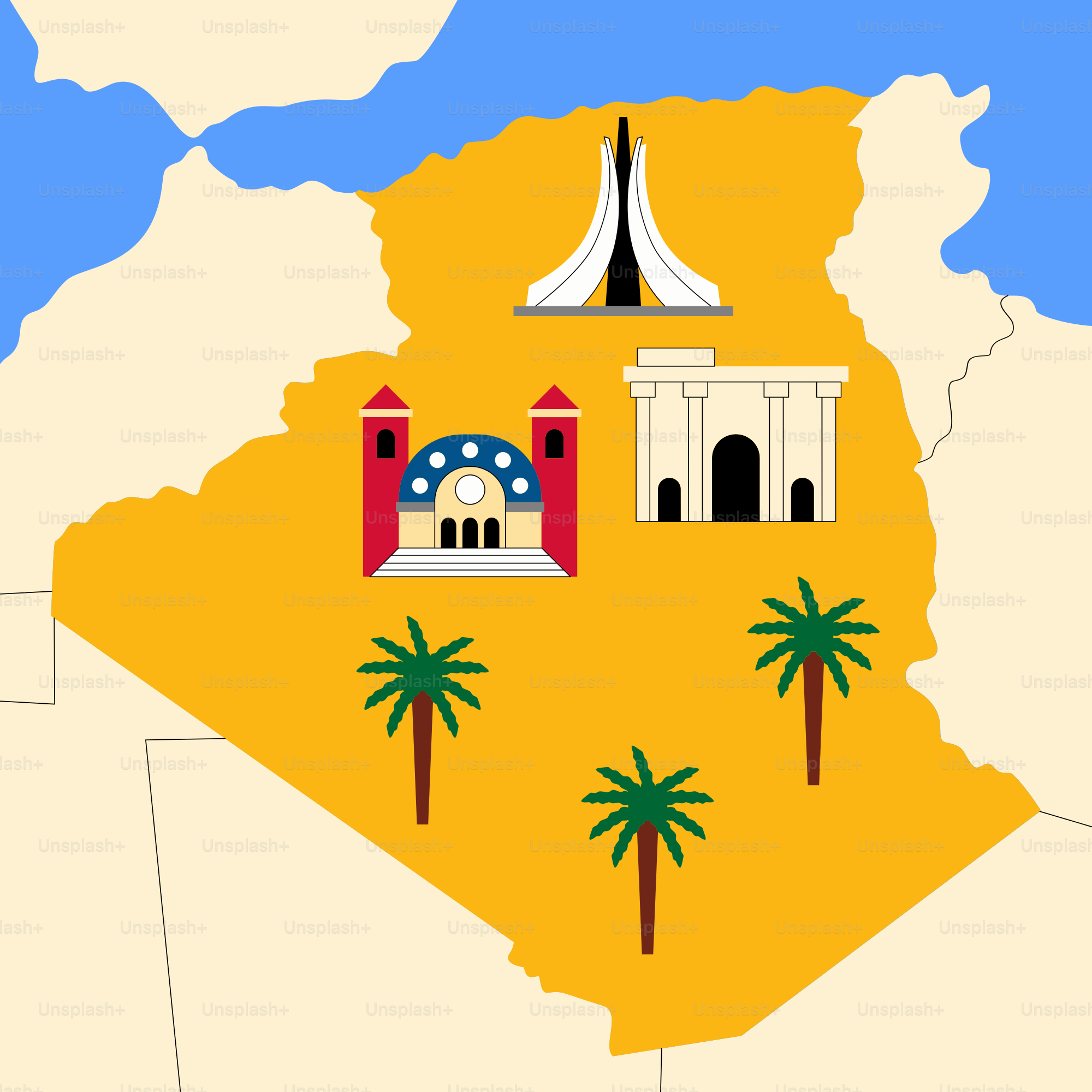 A map of the united states with a tent in the middle