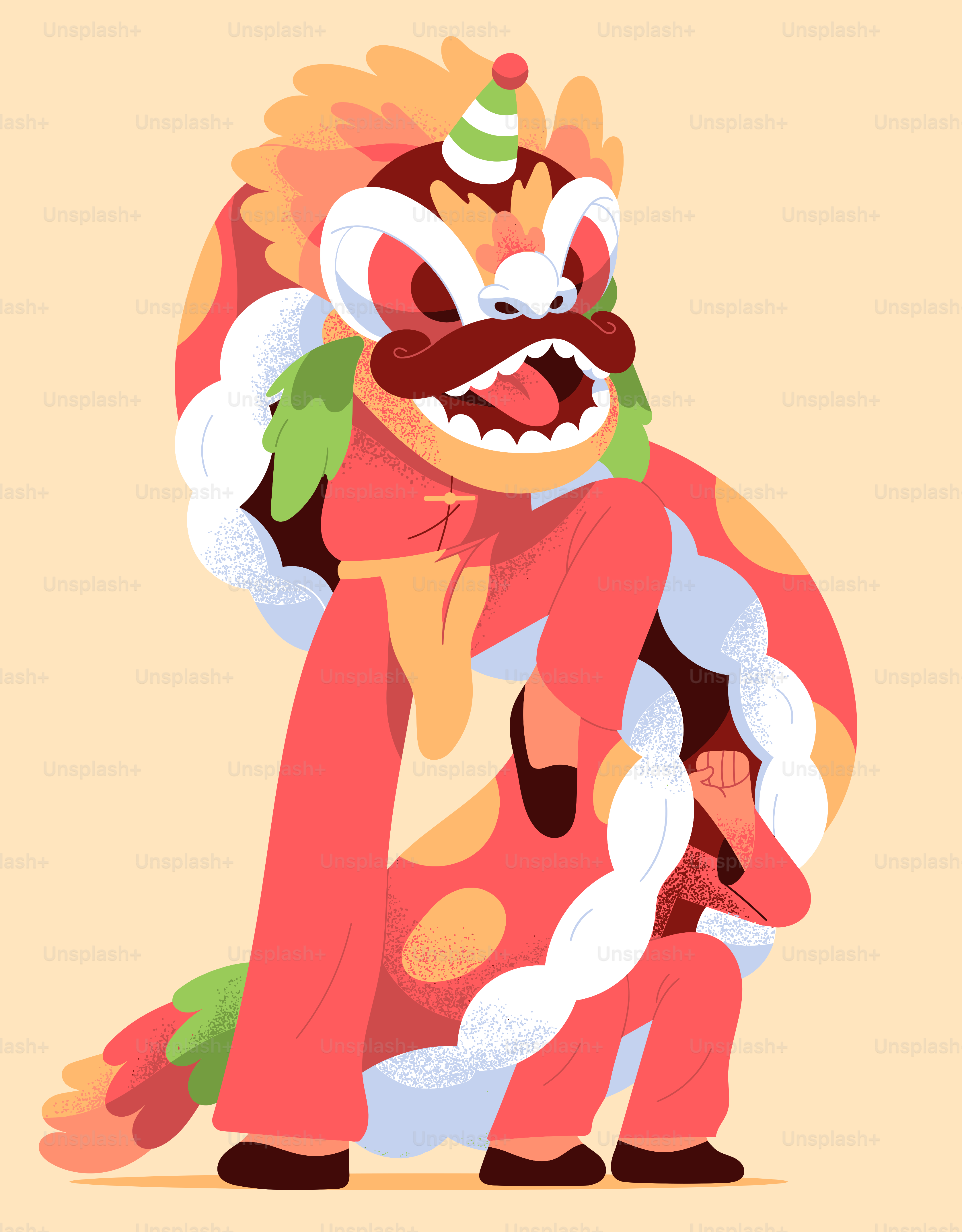 A cartoon character with a hat on his head