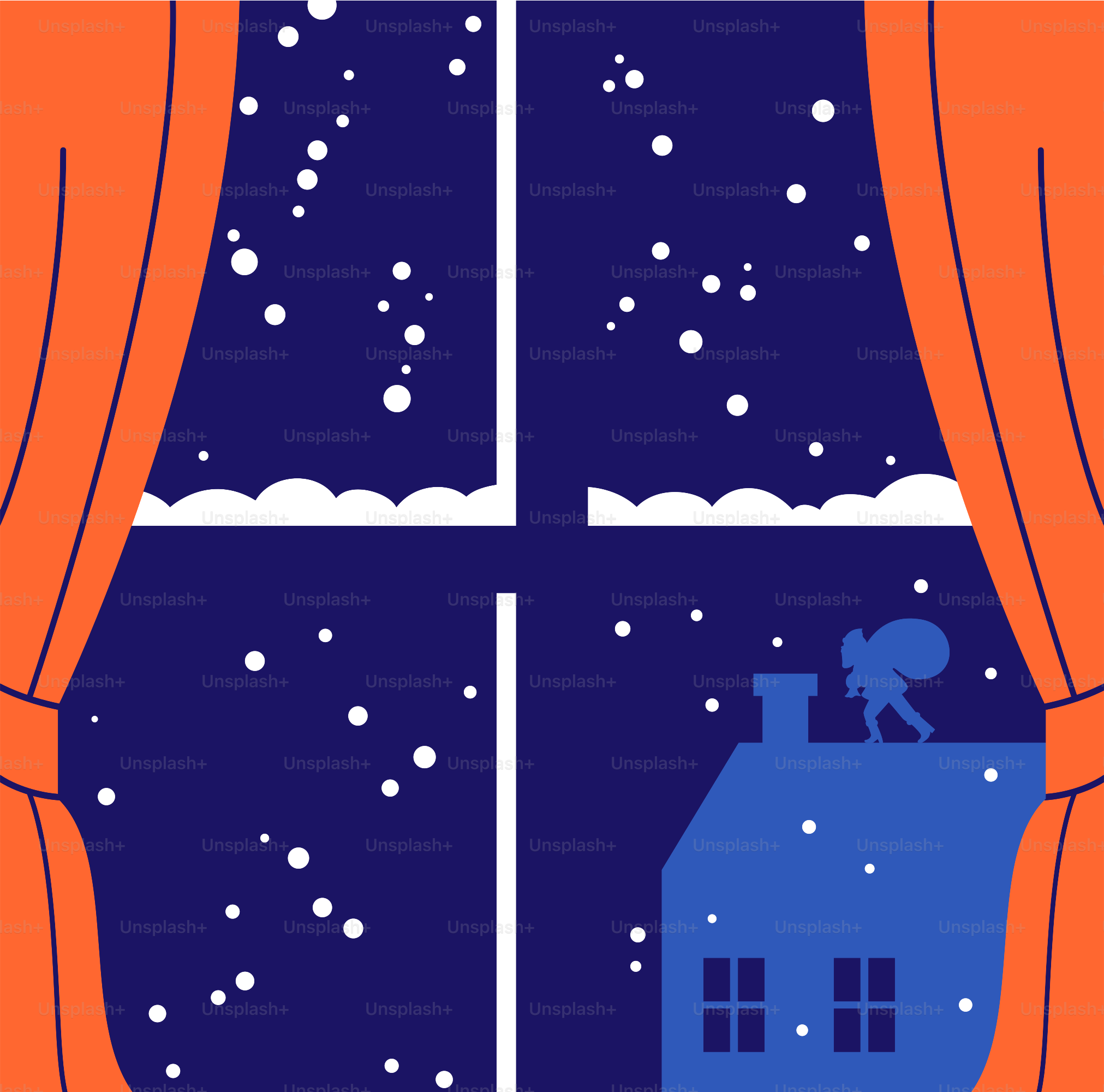 A picture of a window with snow falling on it