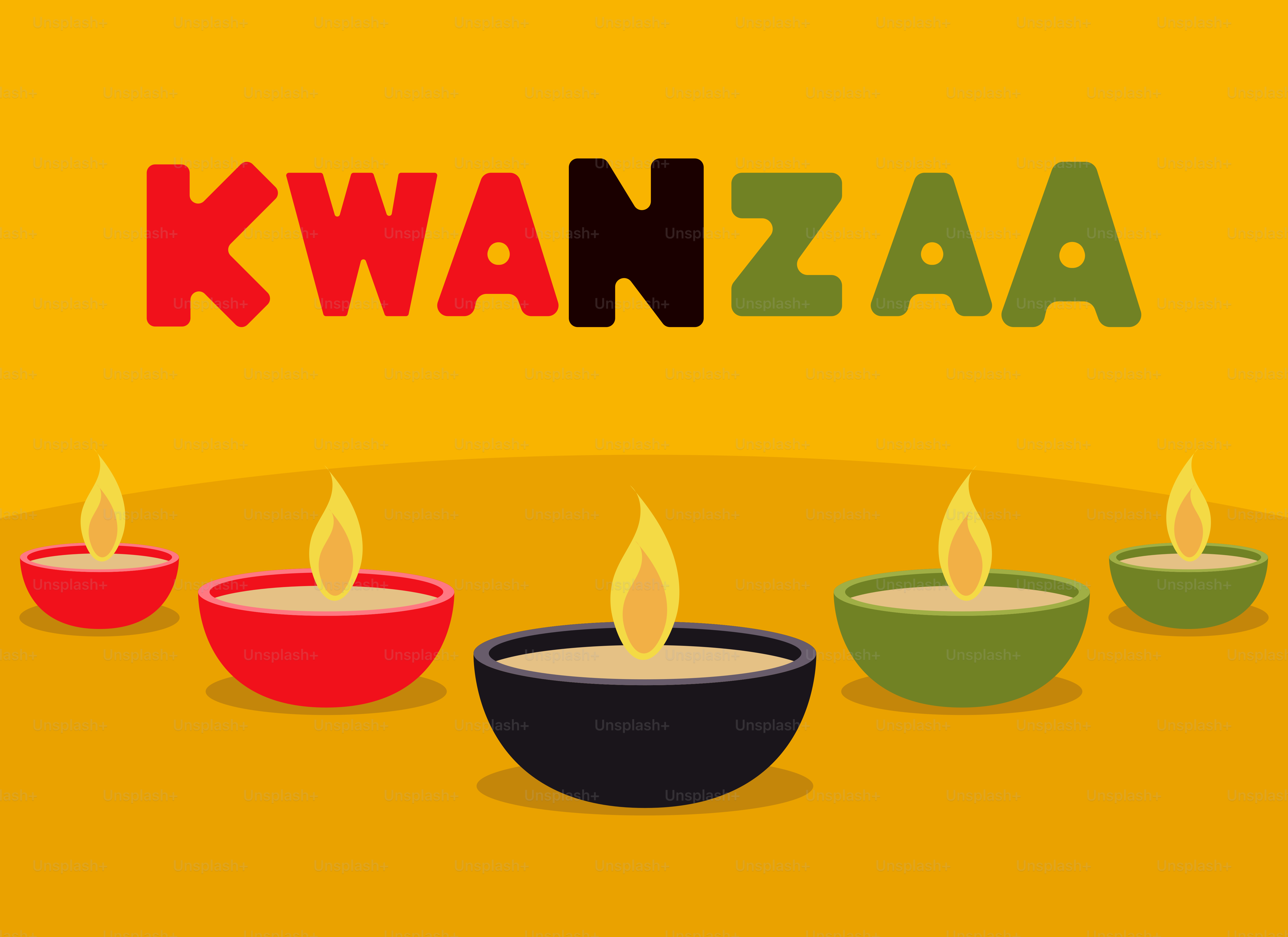 Un grupo de cuencos con velas sobre un fondo amarillo