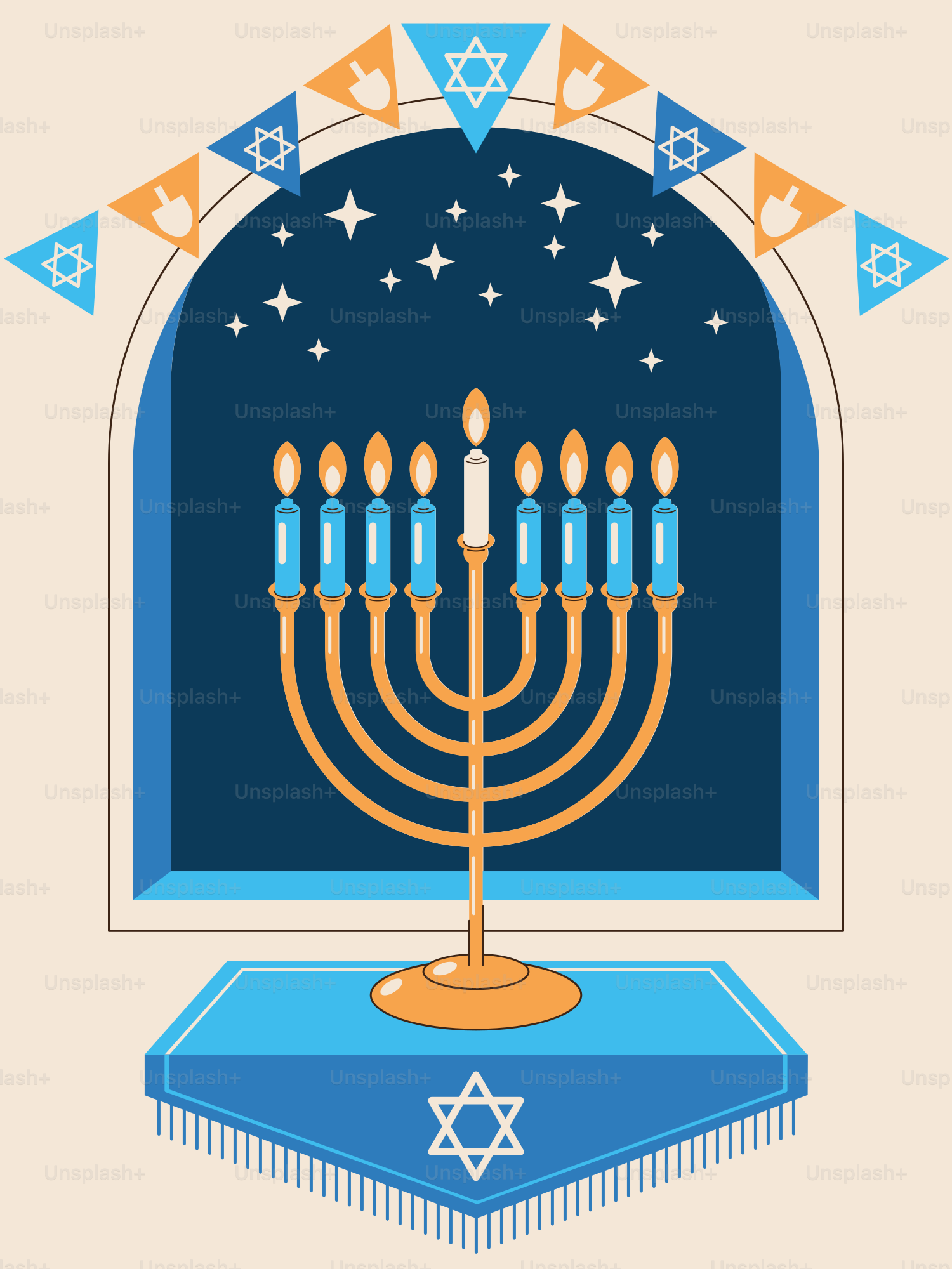 A hanukkah menorah with a star of david on it
