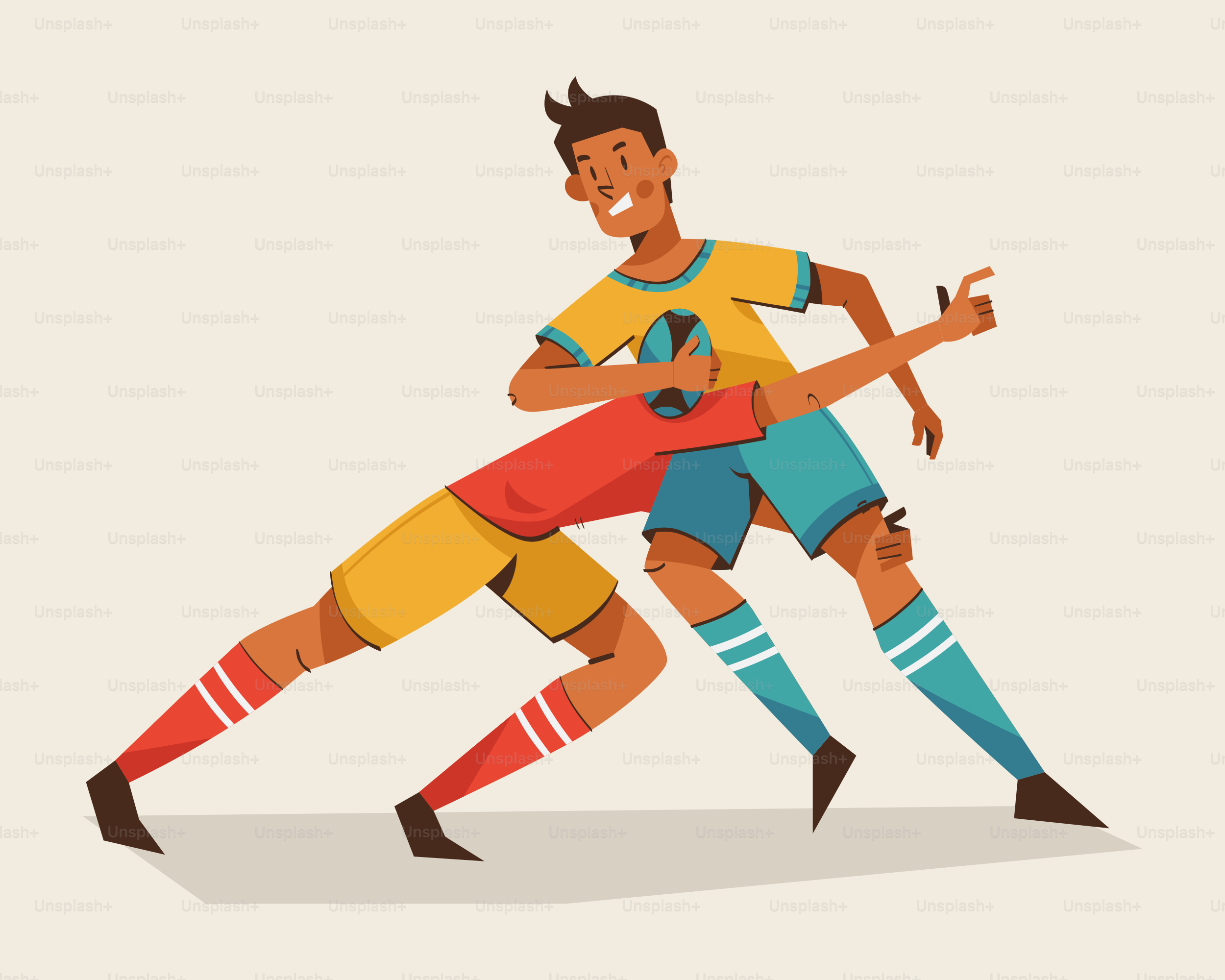 Beberapa pria bermain sepak bola