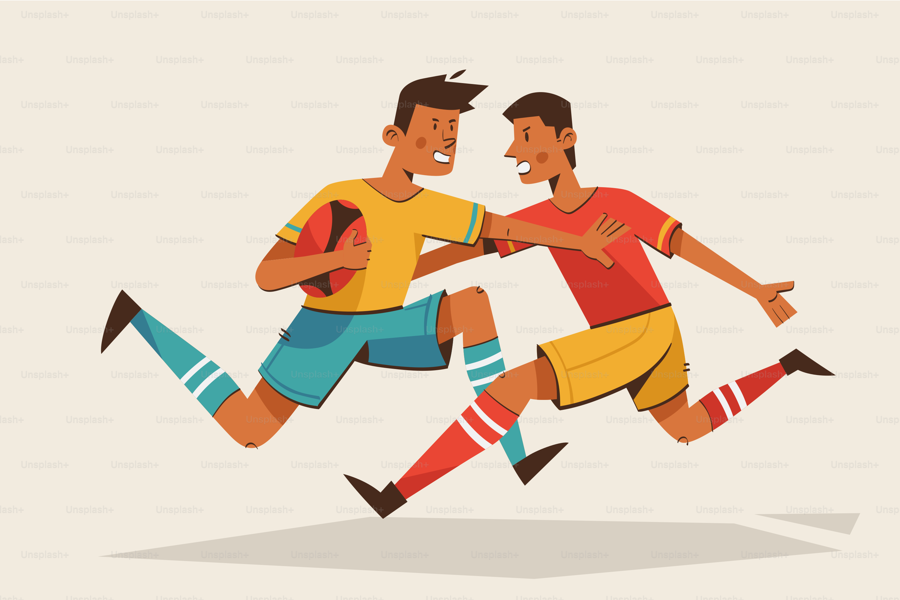 Beberapa pria bermain sepak bola