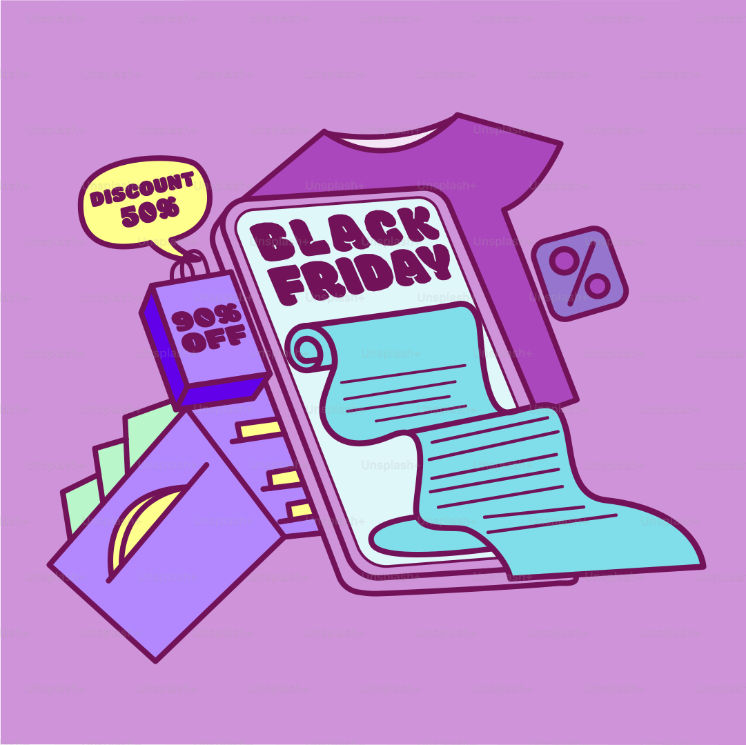 A phone with a black friday message on it