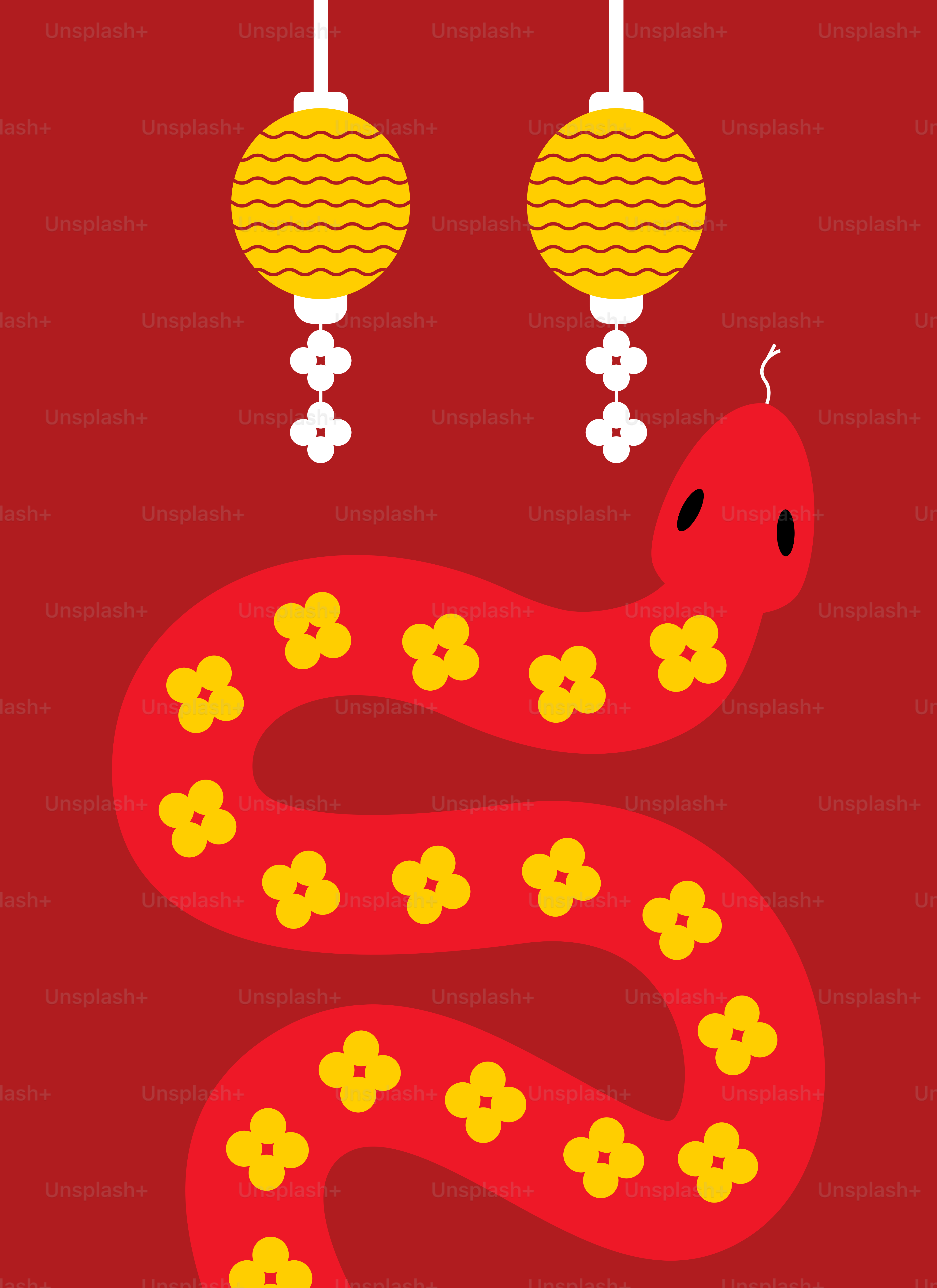 A chinese new year card with a snake