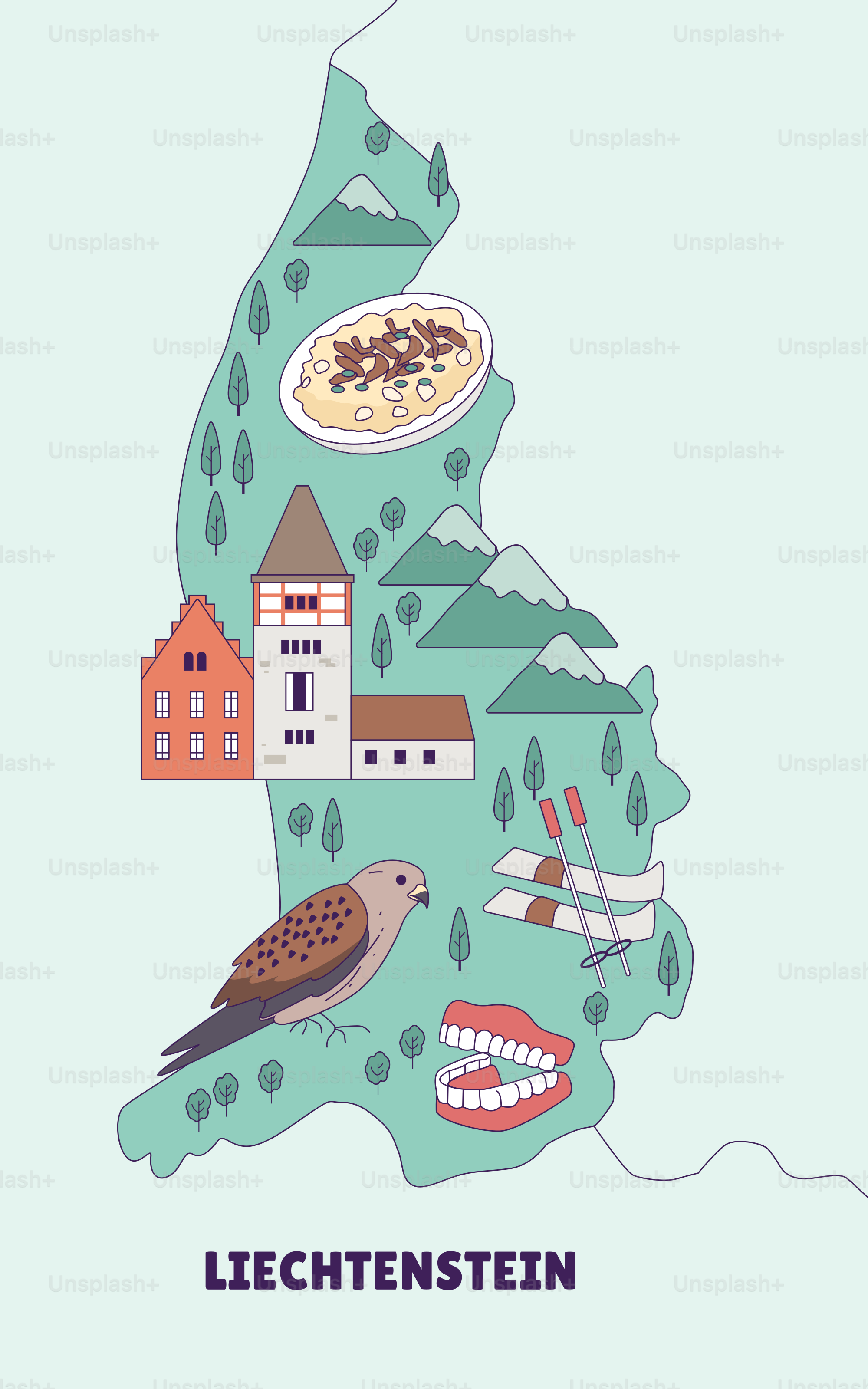 A map with a bird sitting on top of it