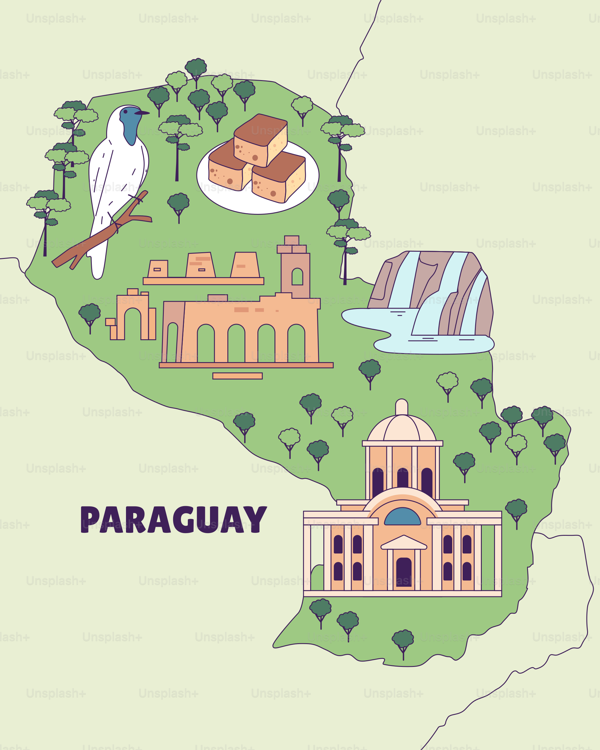 A map of the state of paraguay