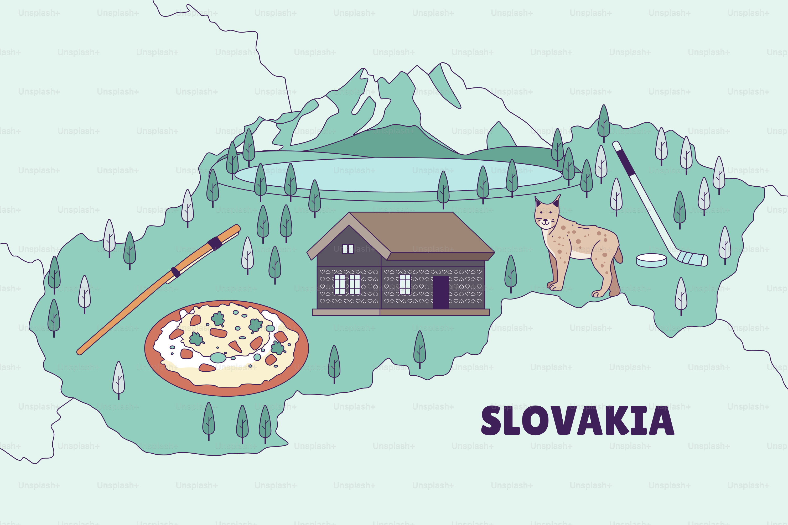 A map of the country of slovaka