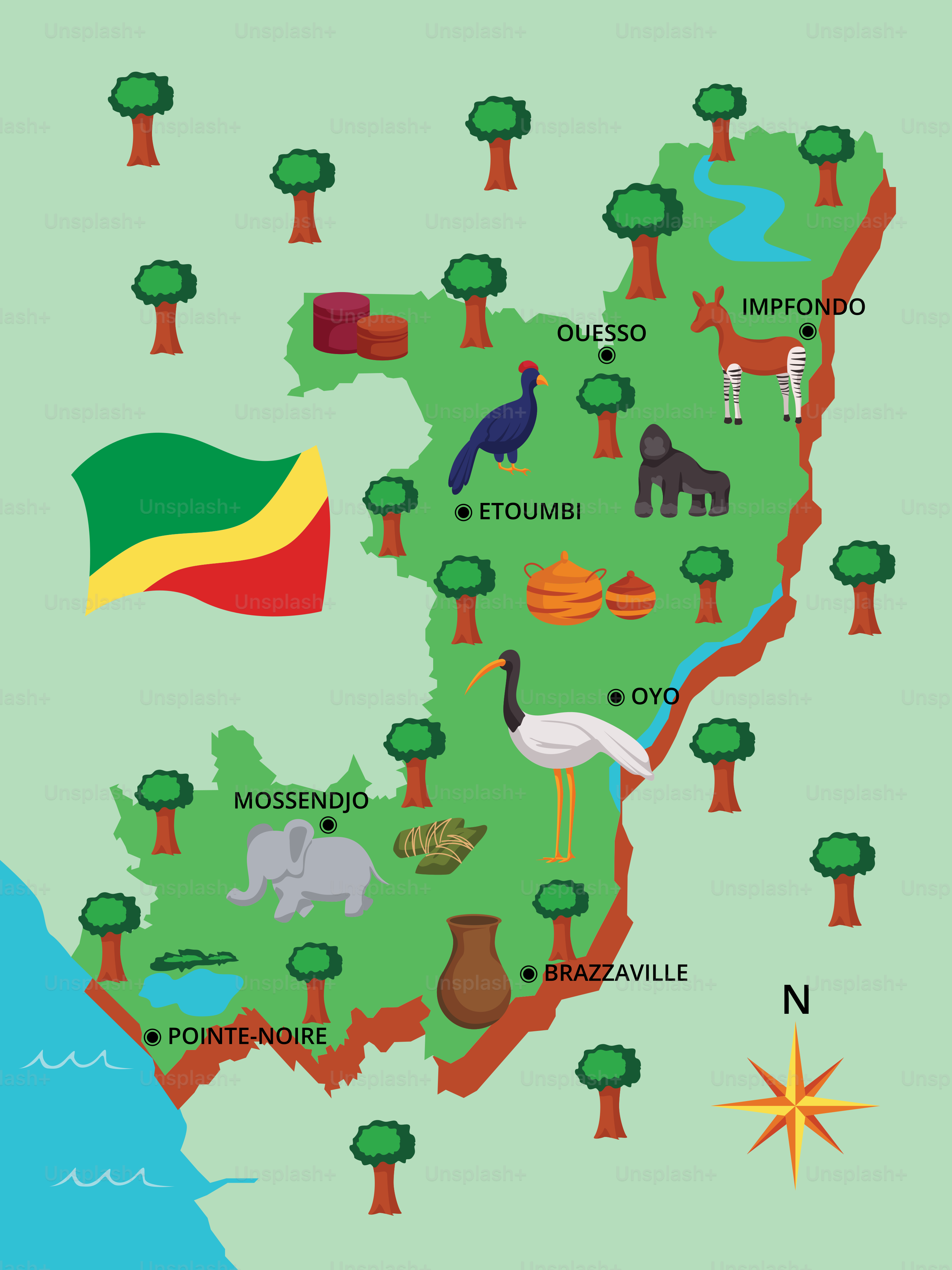 A map of the country of guinea