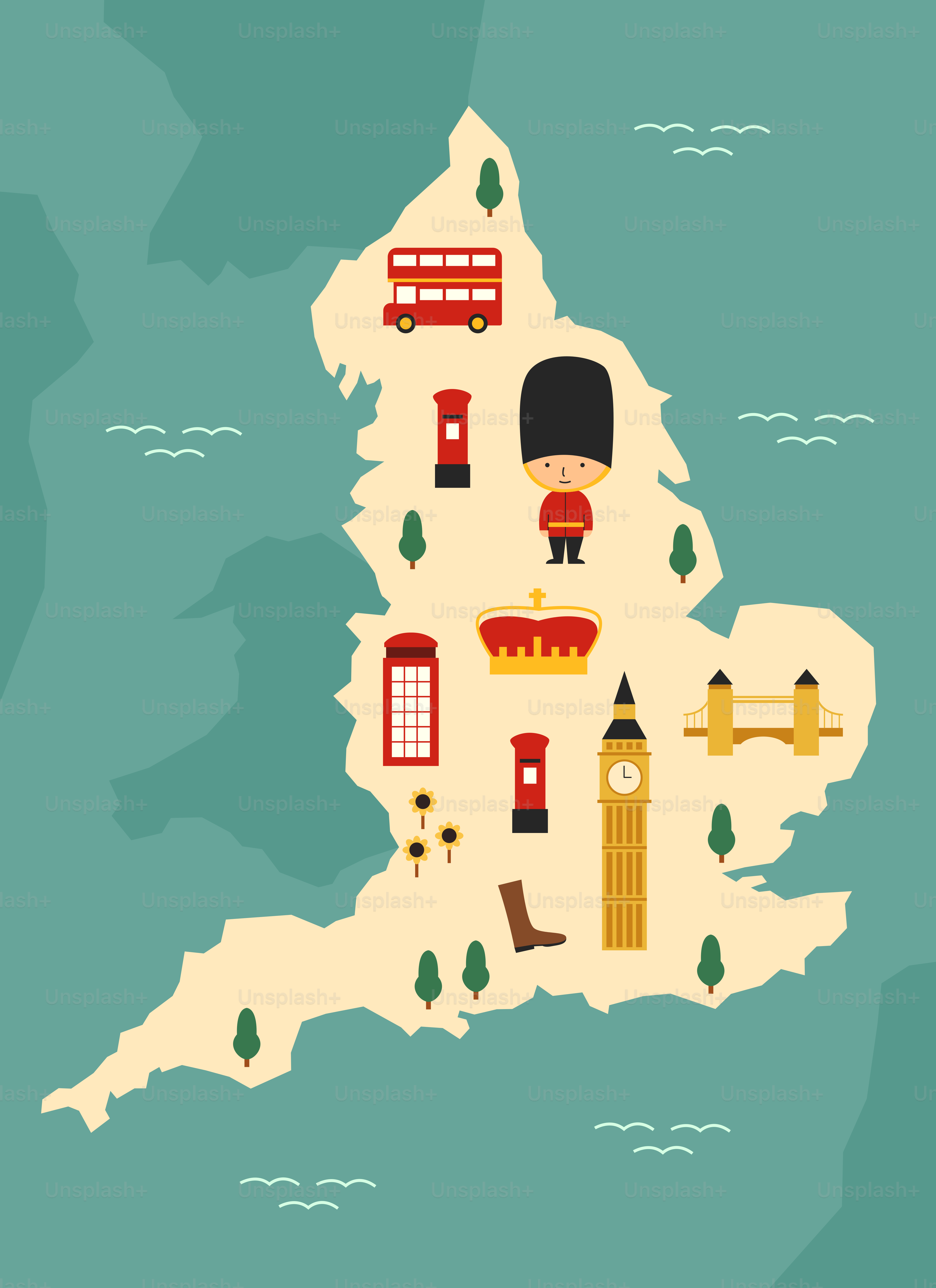 Eine Karte des Vereinigten Königreichs Großbritannien