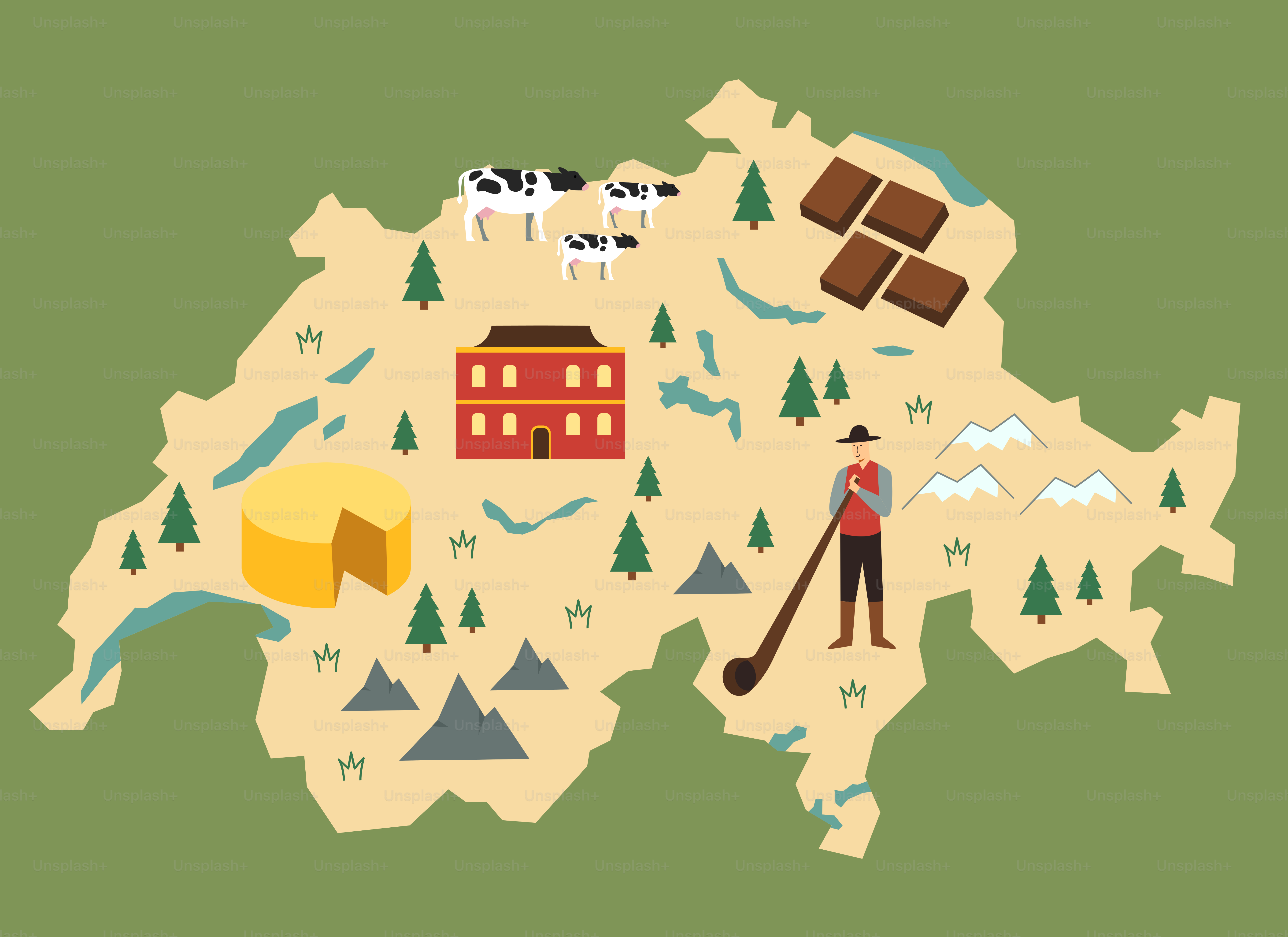 ドイツの地図に立つ人物