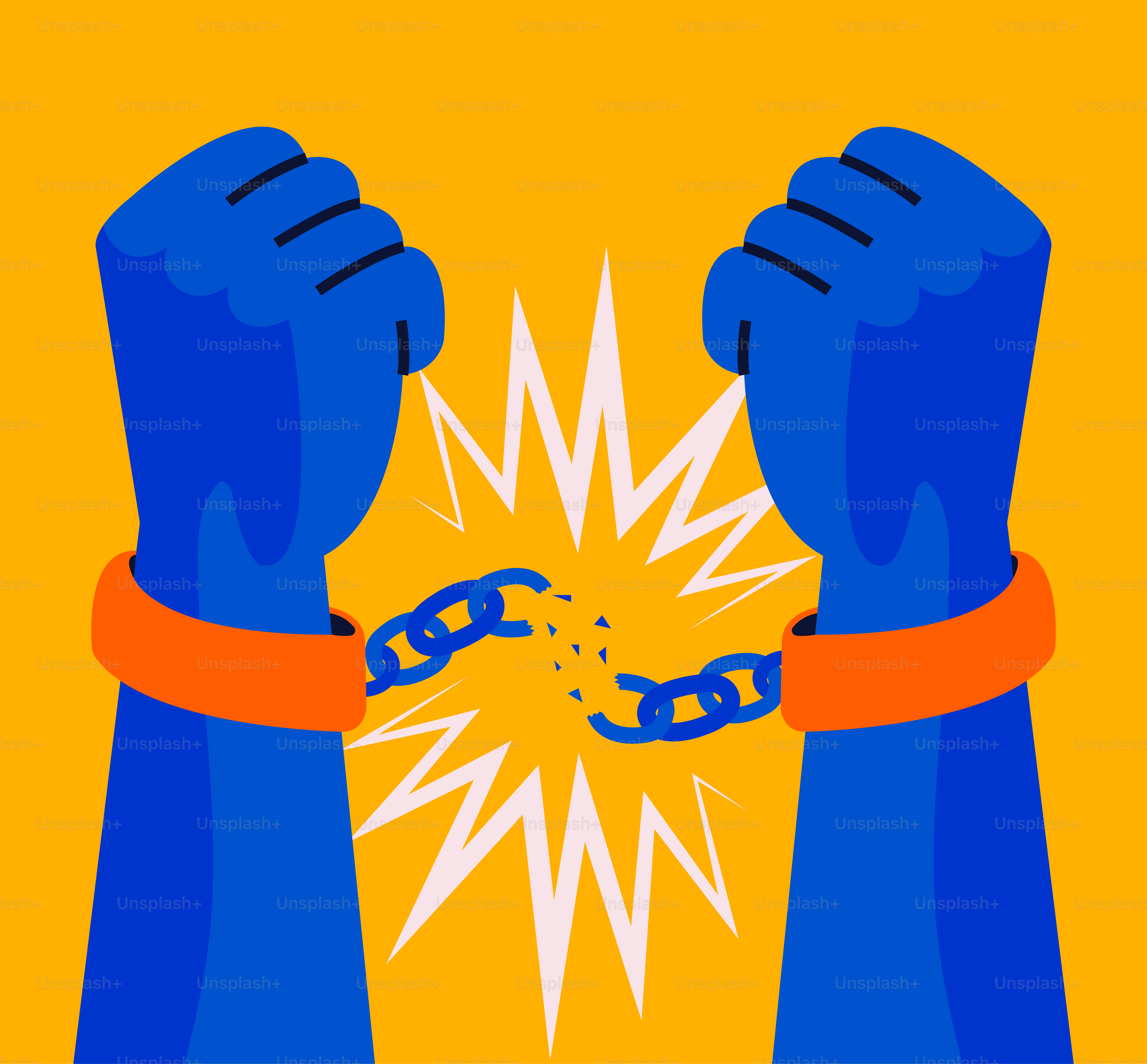 Un poster con due mani con catene vettoriale – Immagine di Illustrazione su  Unsplash, image size:3000x2781