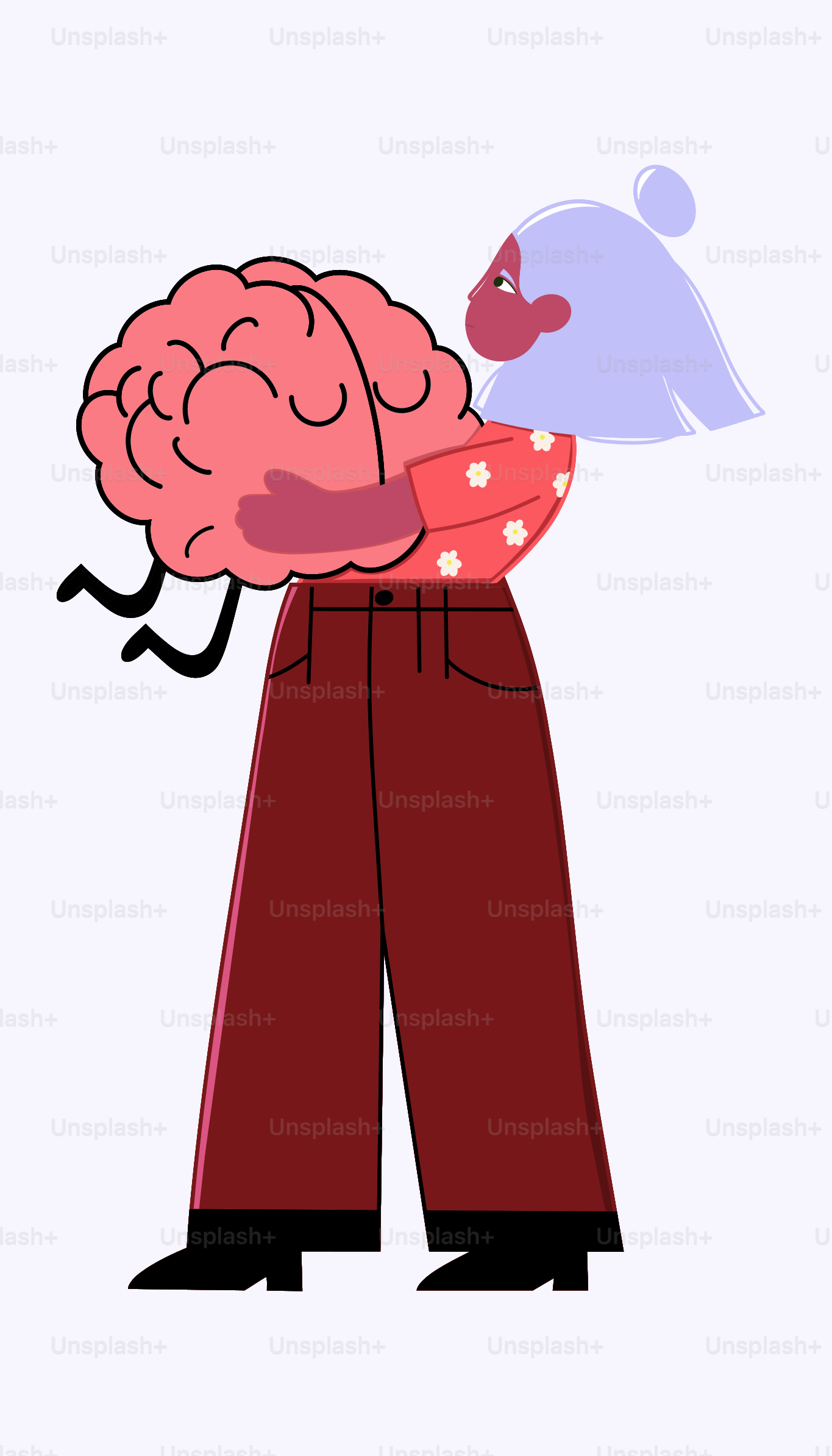 A person holding a brain in their arms