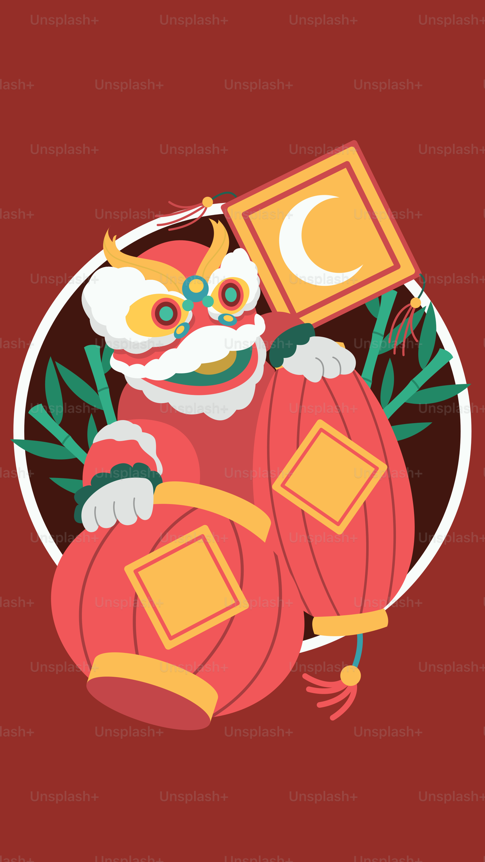 Un fondo rojo con la imagen de un gato sosteniendo un cartel