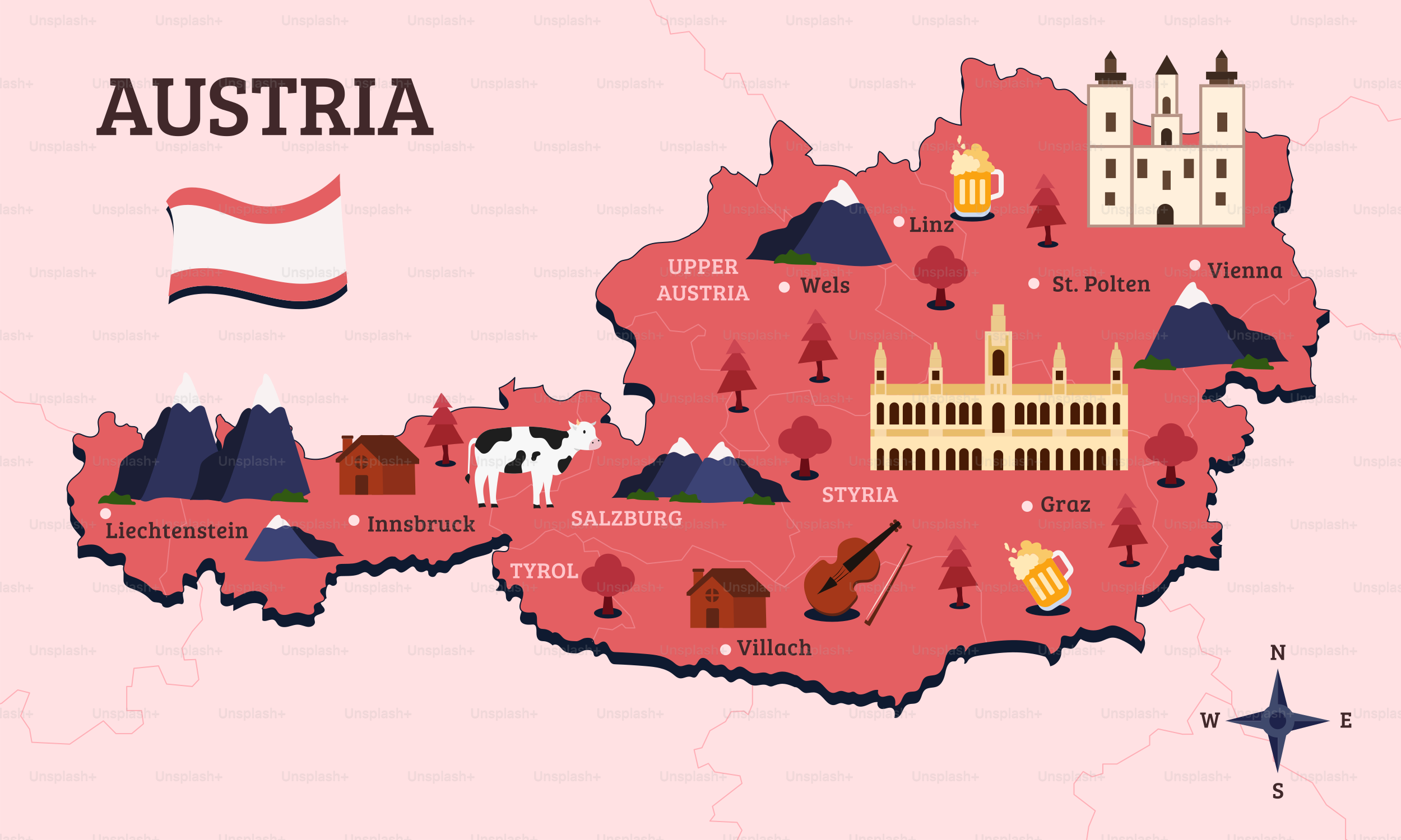 Un mapa del país de Australia