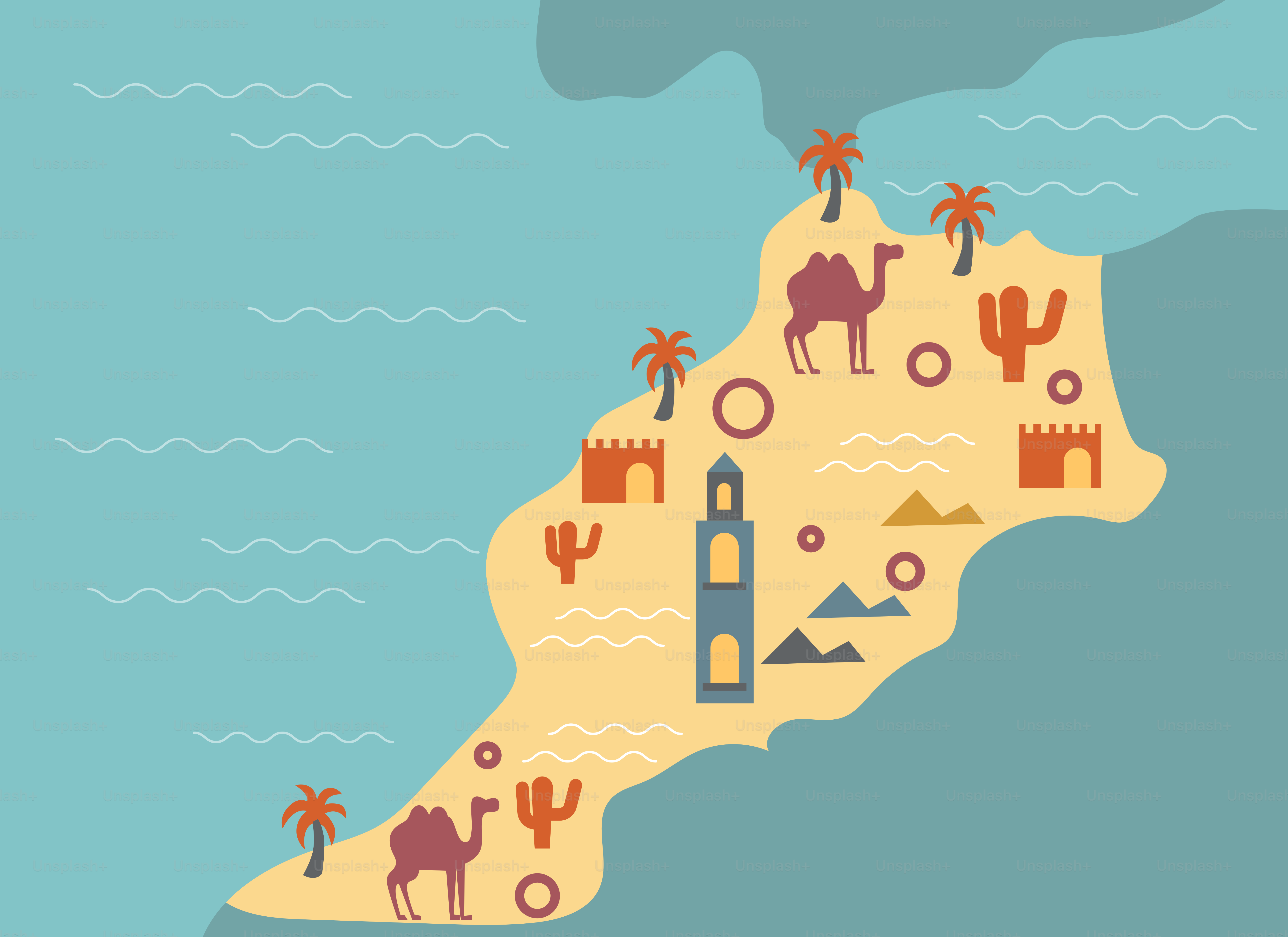 A map of mexico with a lot of different things on it