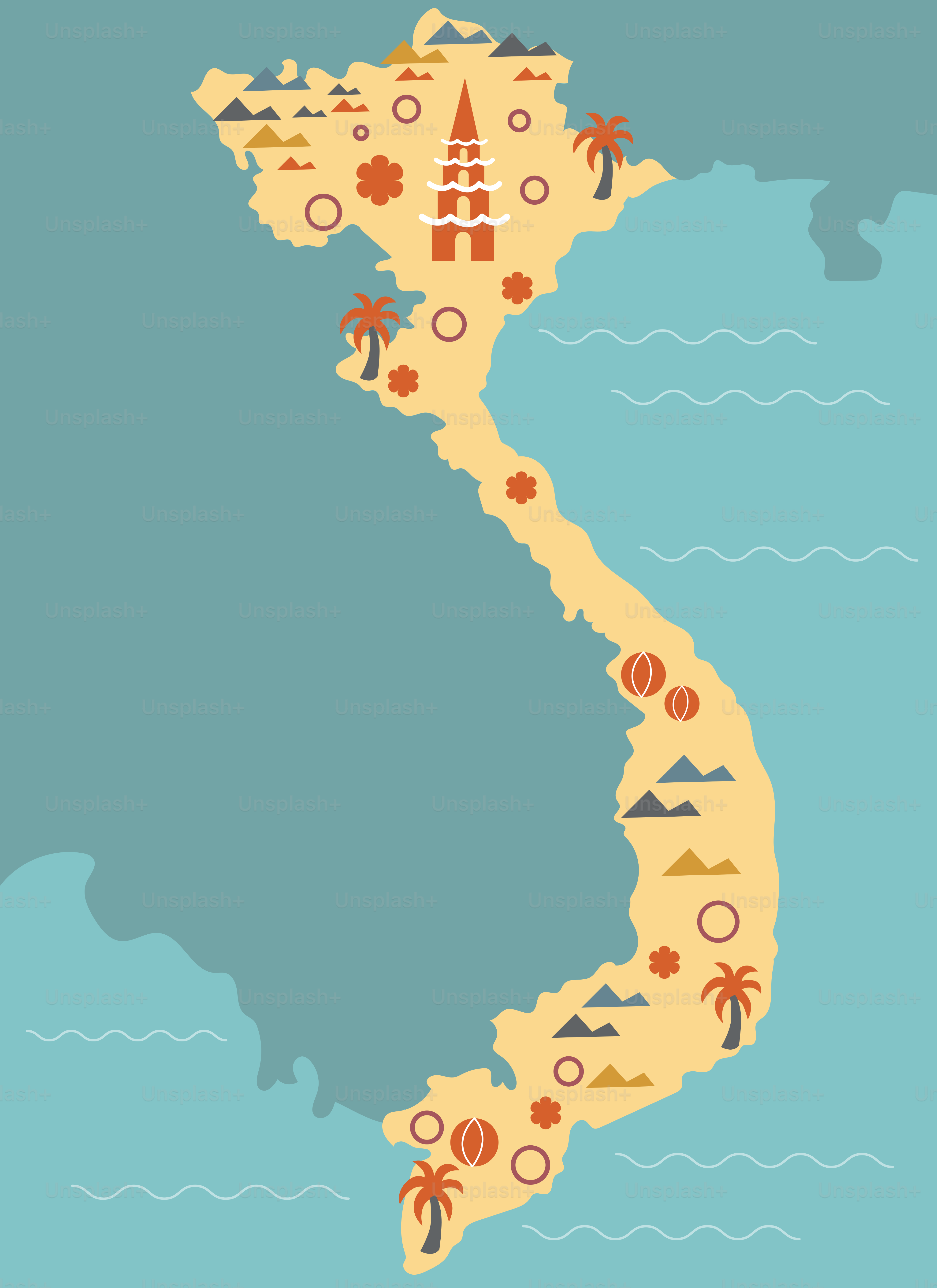 A map of the country of thailand