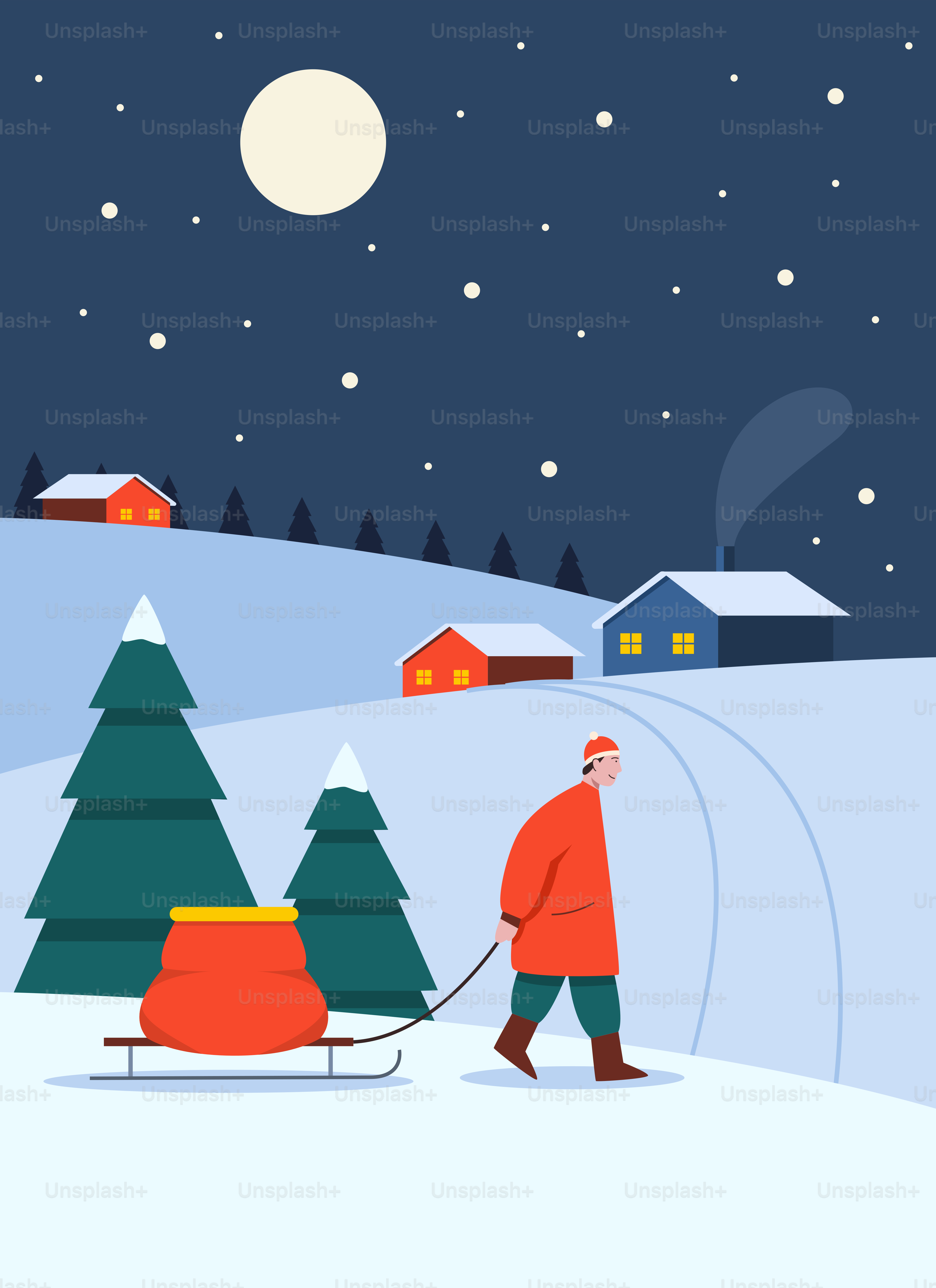 A man pulling a sled with a dog in the snow