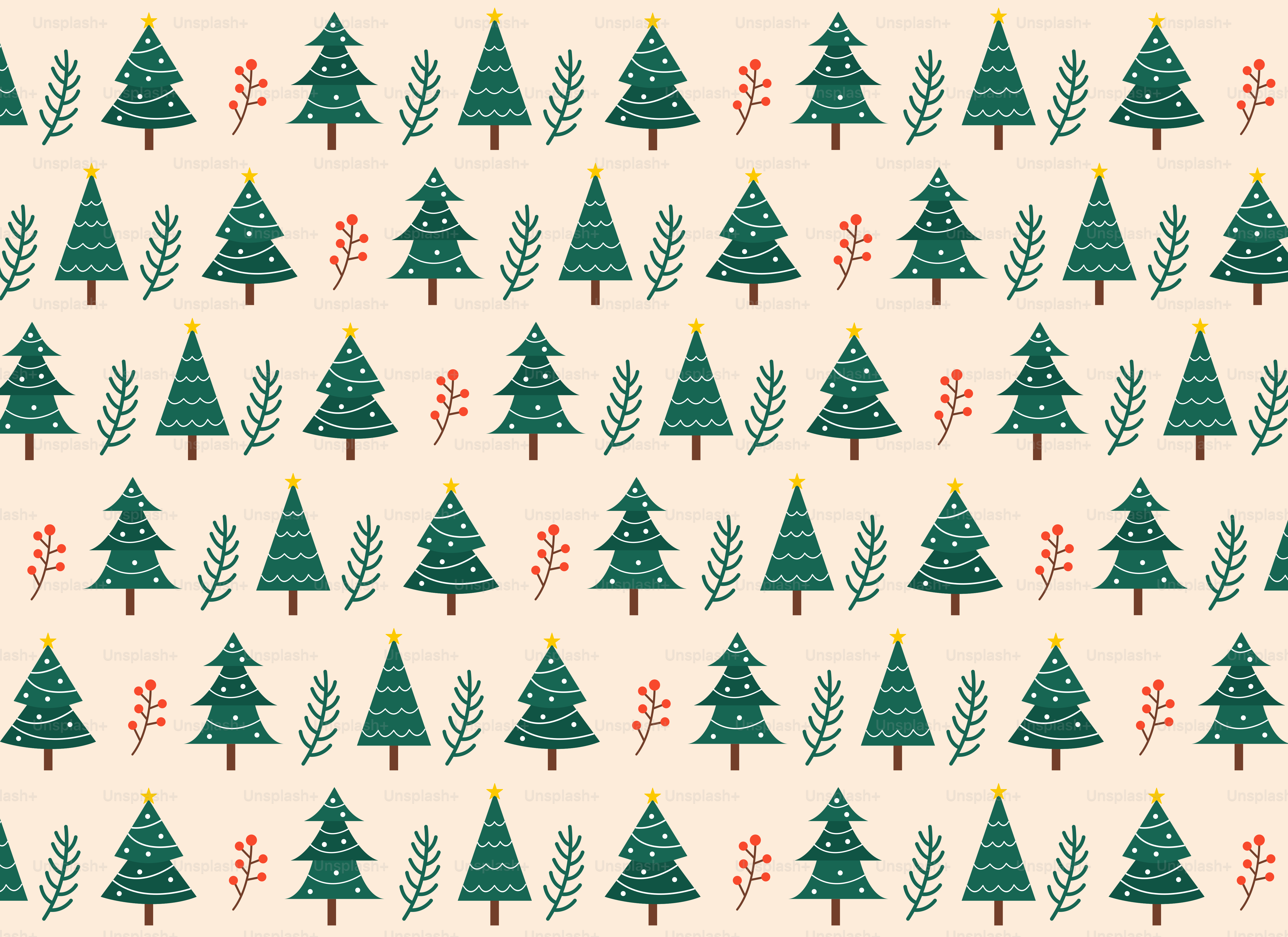 A pattern of trees on a white background