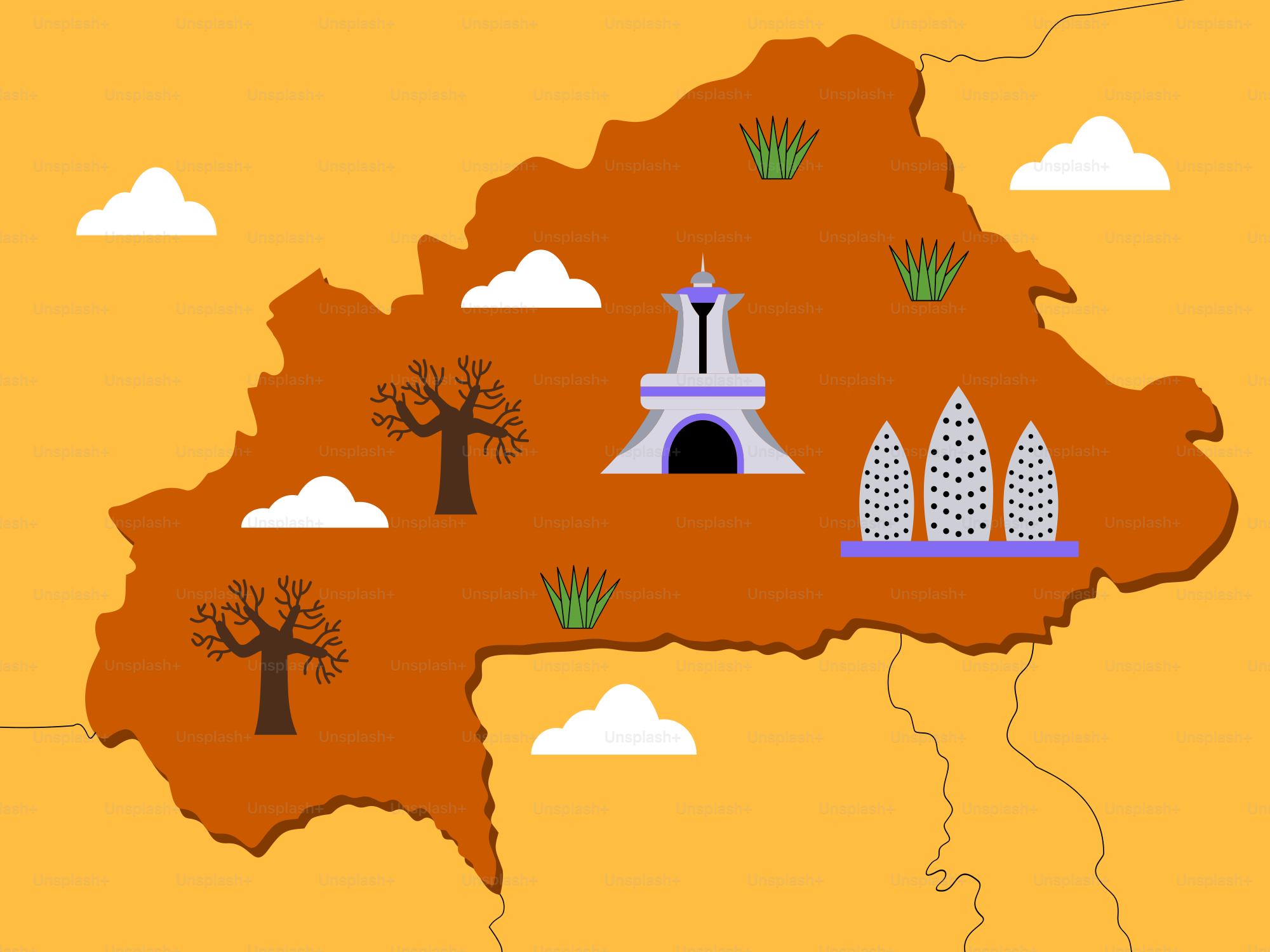 Eine Karte des Landes Südafrika