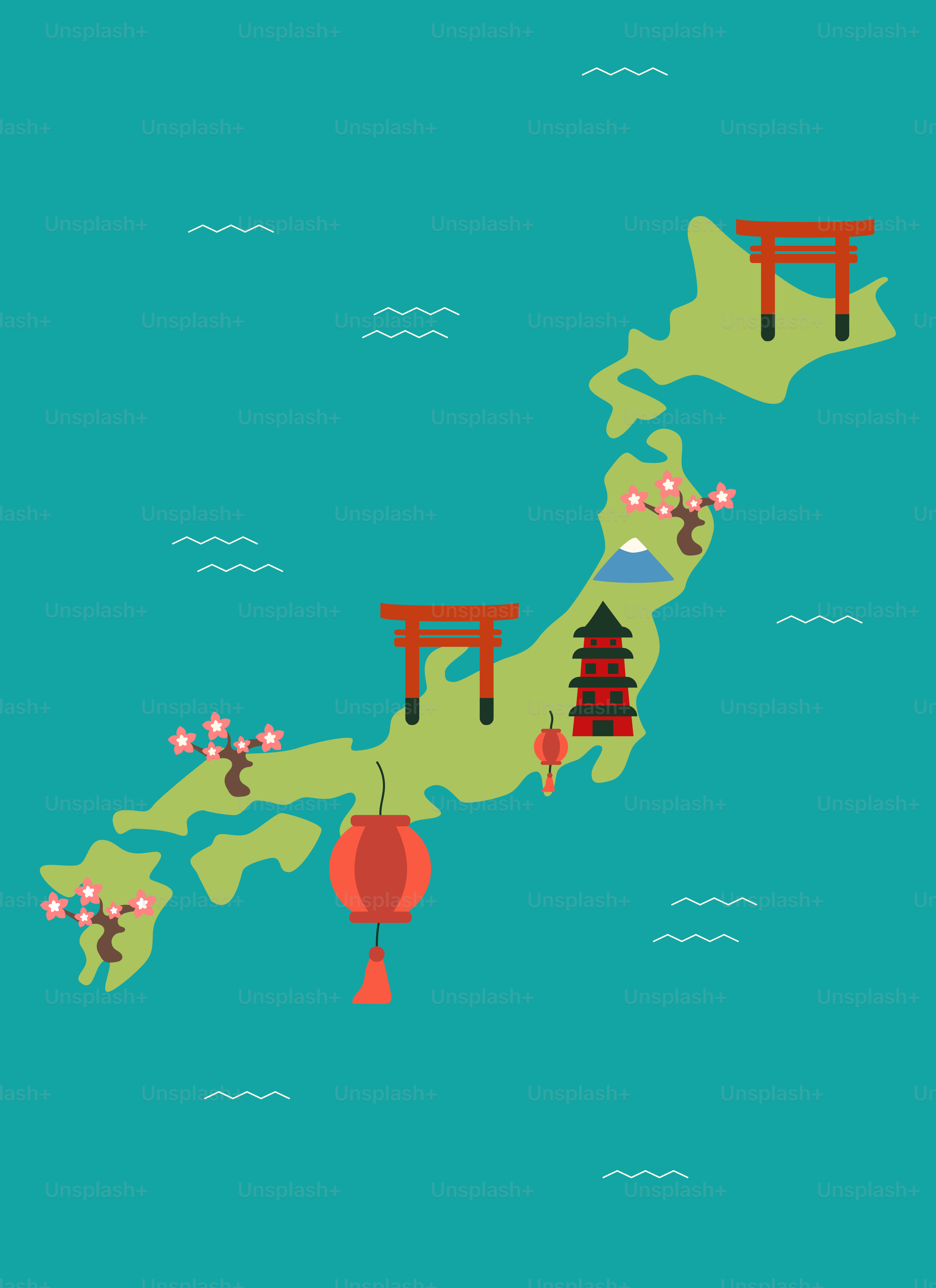 An illustration of a map of japan