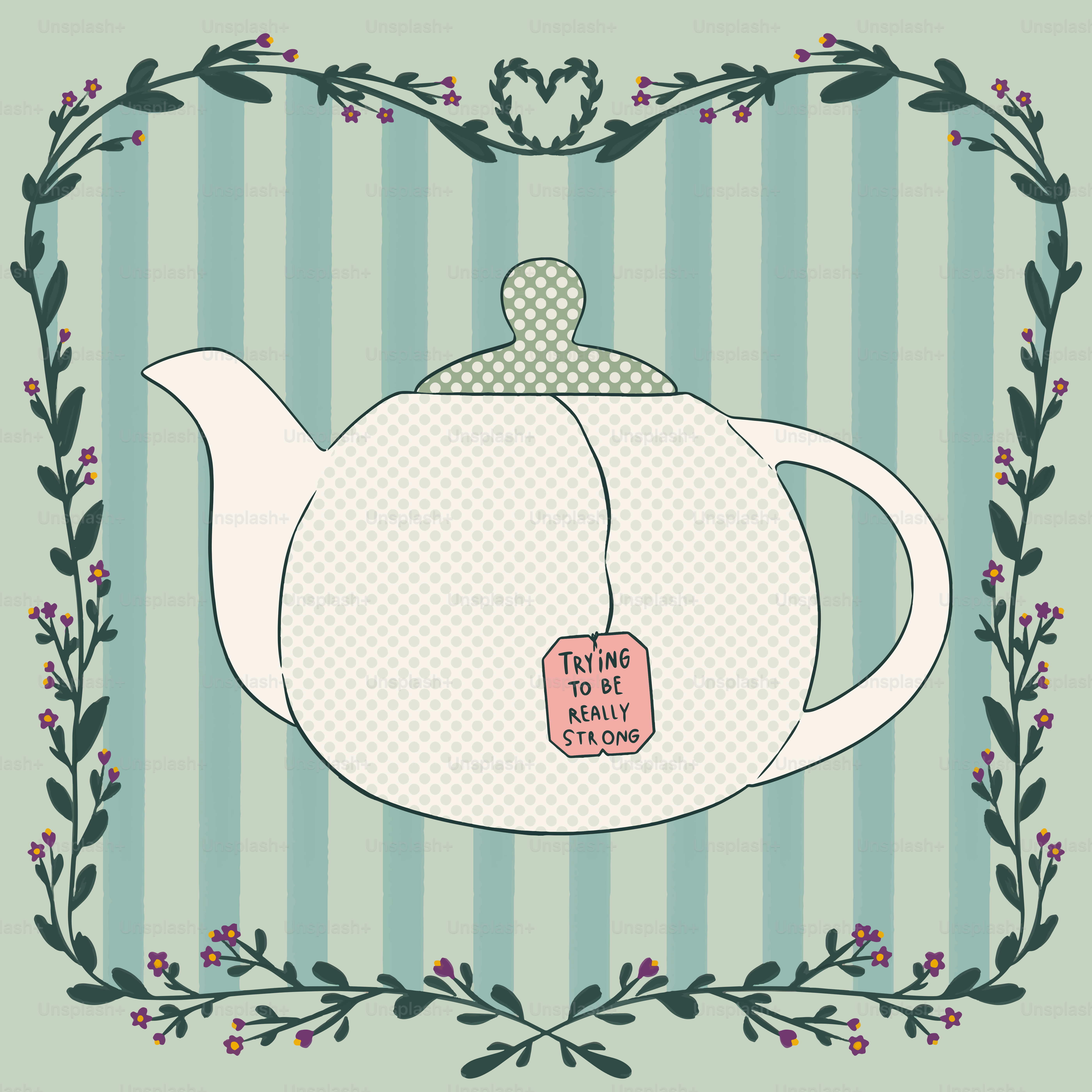 A picture of a teapot with a tag on it