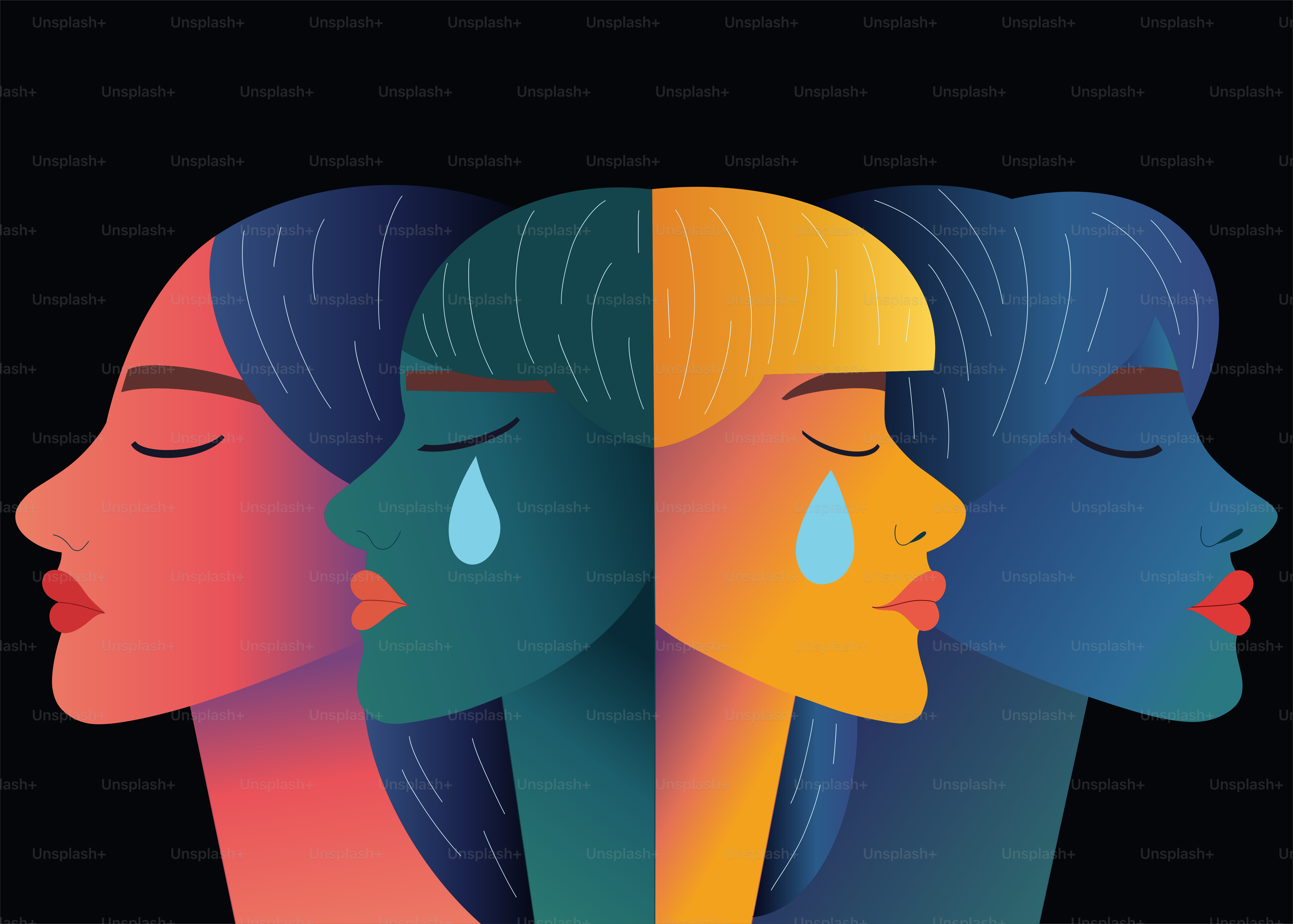 A group of women with their eyes closed