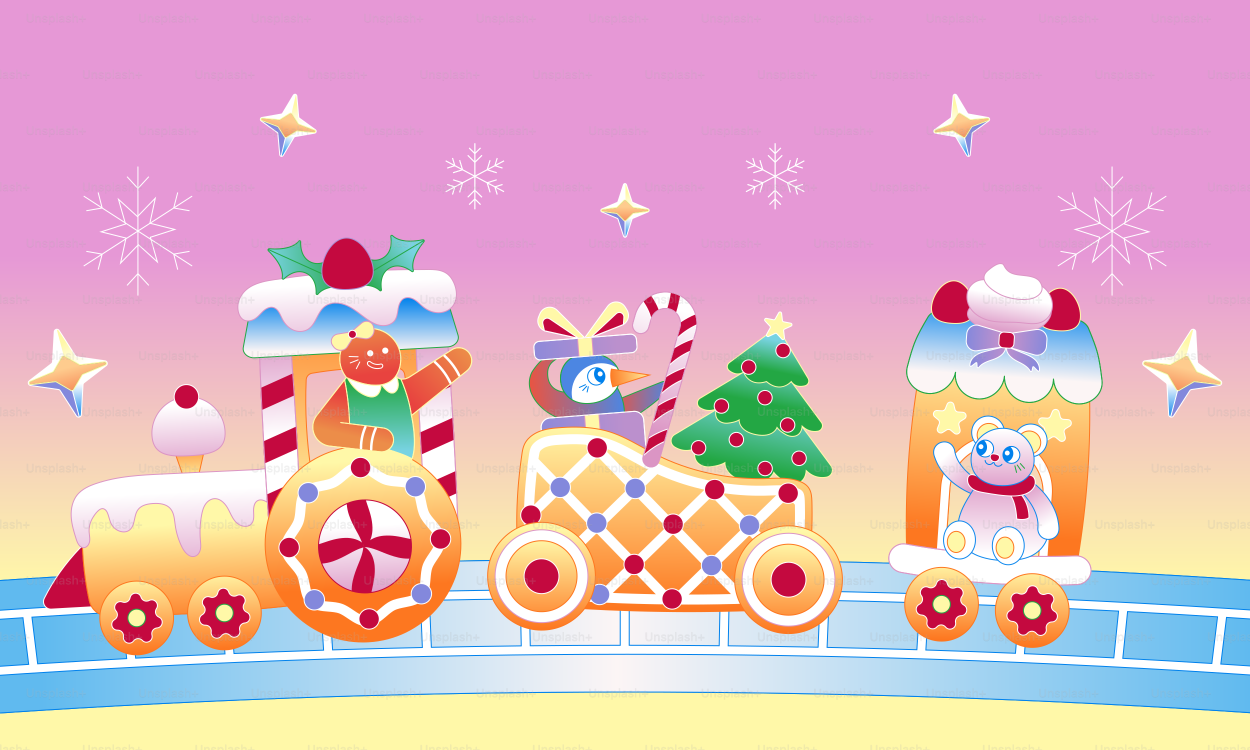 Ein Weihnachtszug mit Weihnachtsmann-Klausel darauf