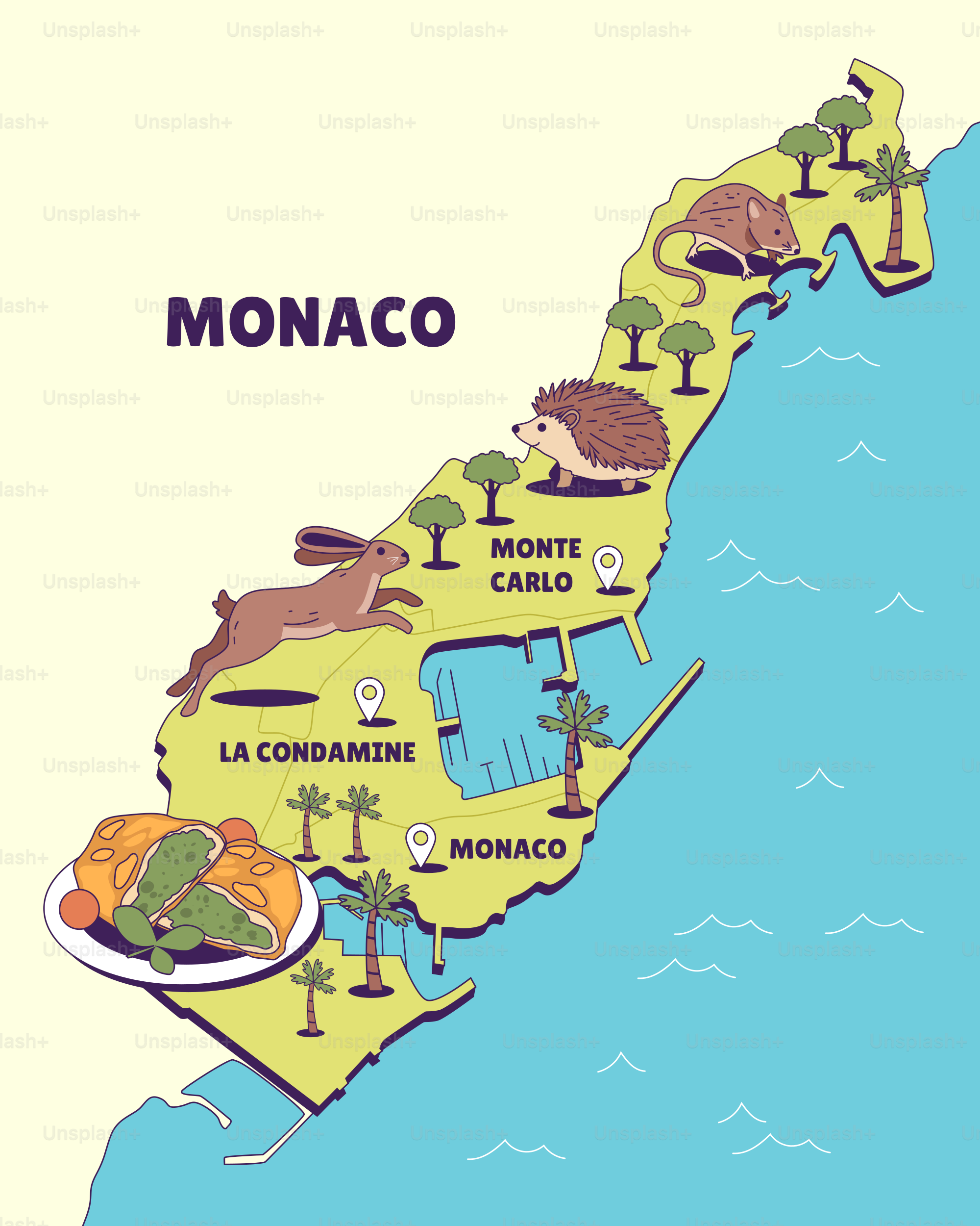 モナコ州の地図