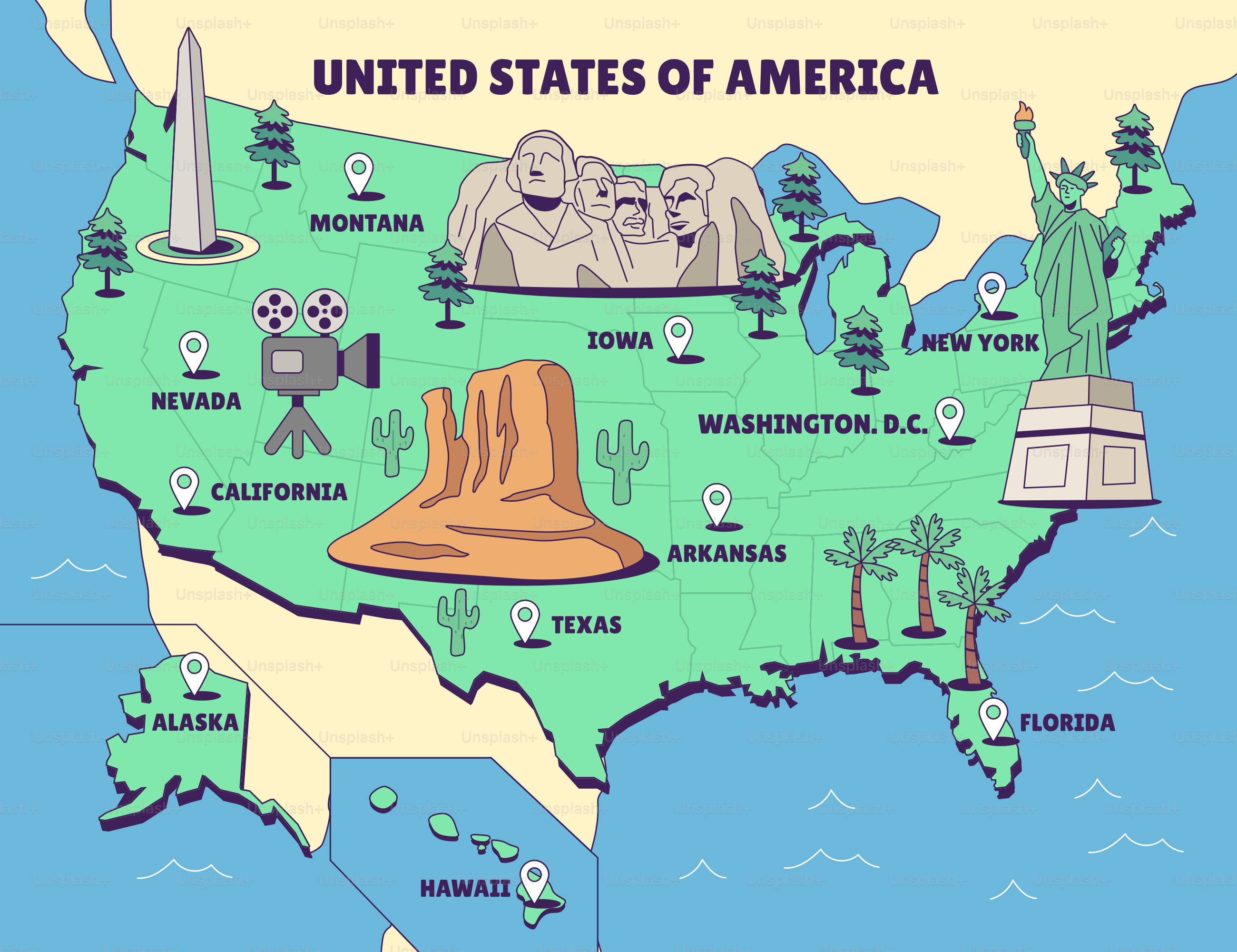 A map of the united states of america