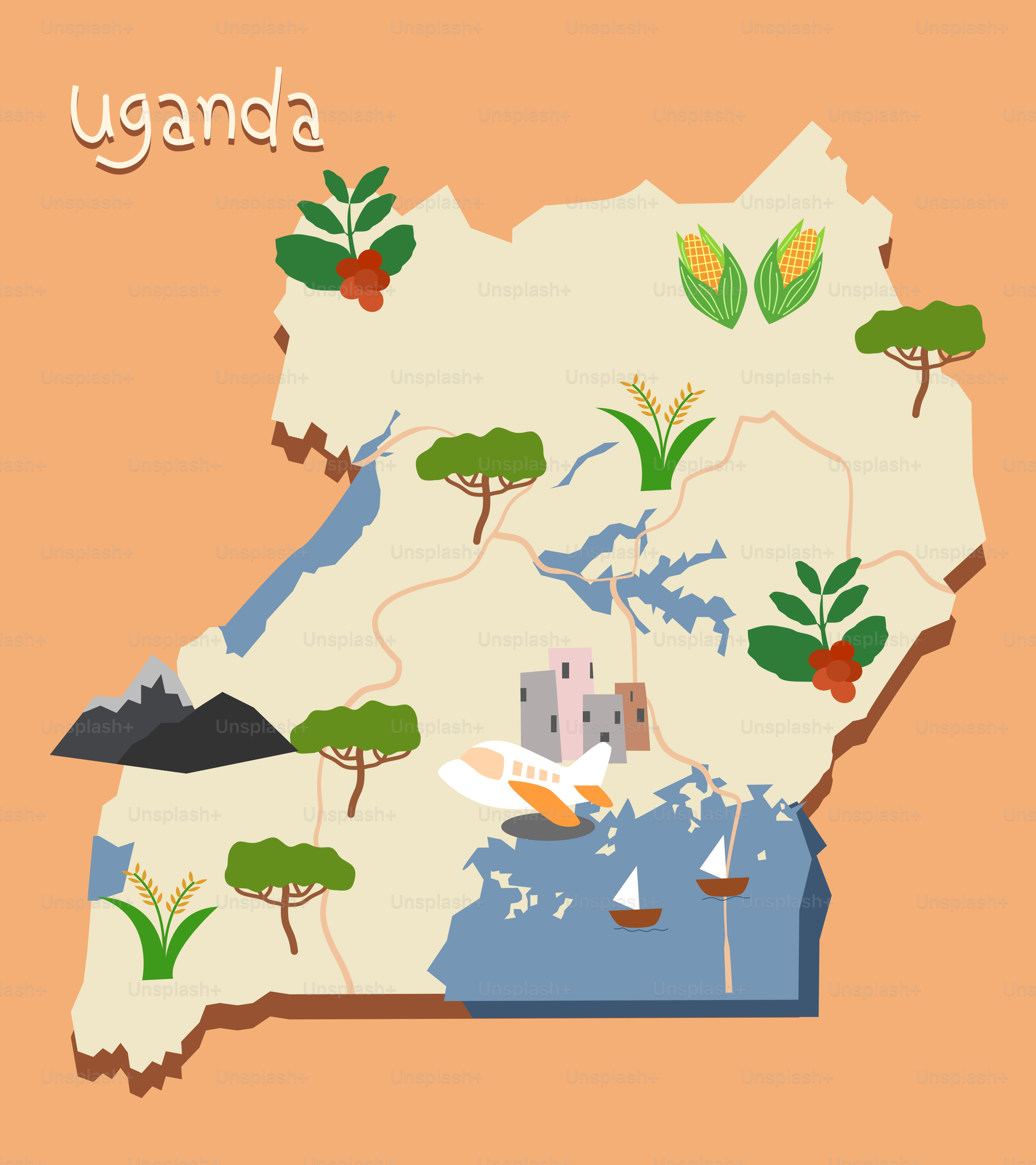 A map of the state of uganda