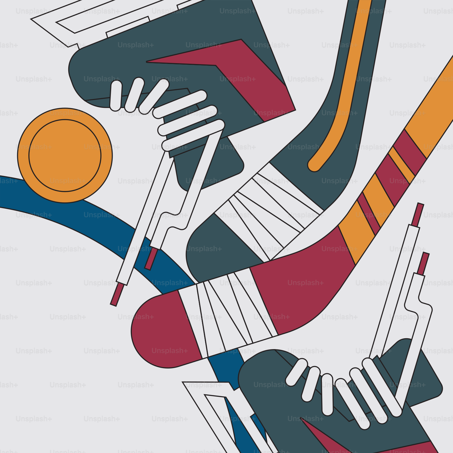 A pair of shoes and a basketball on a white background