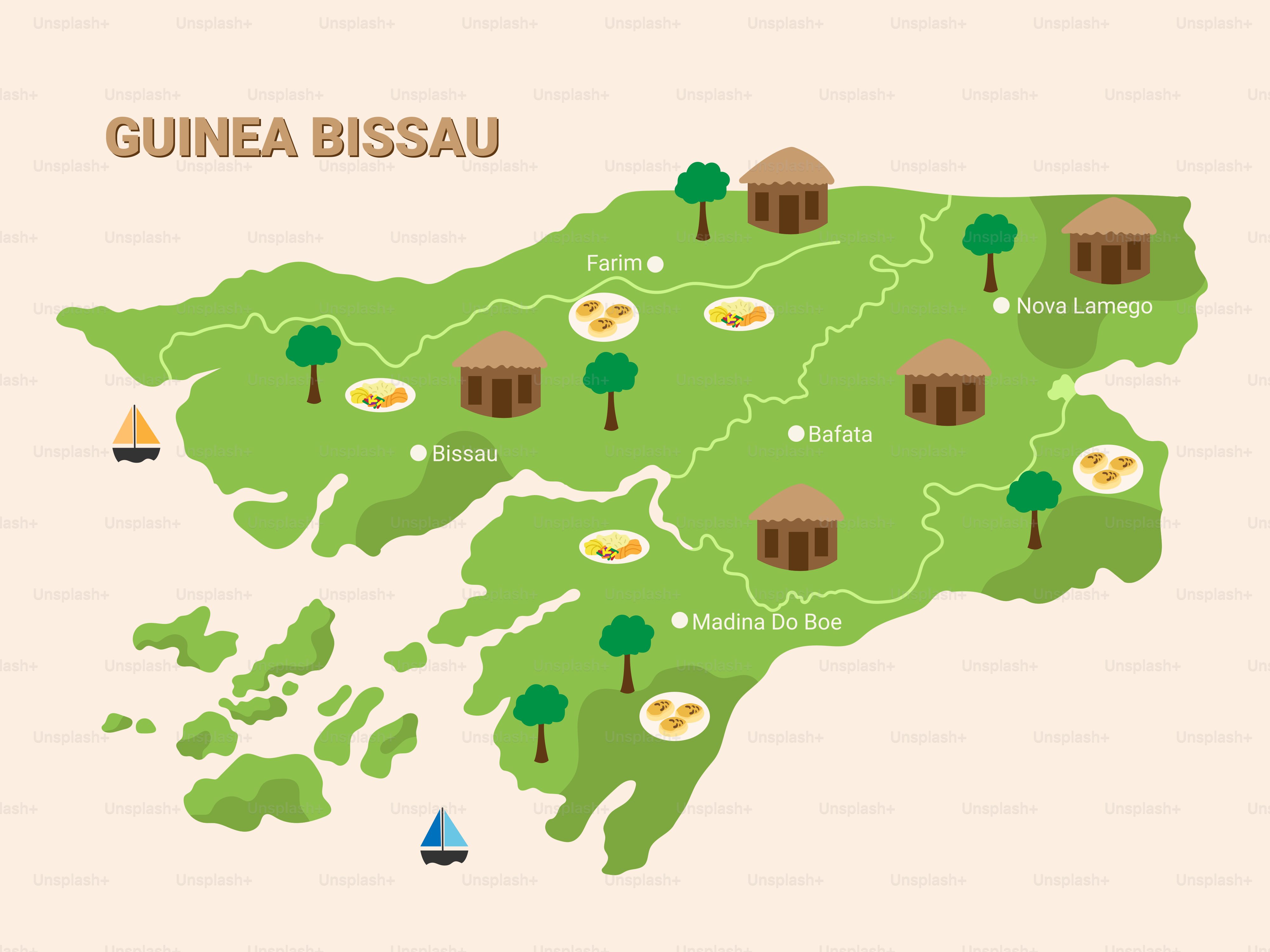 A map of the country of guinea