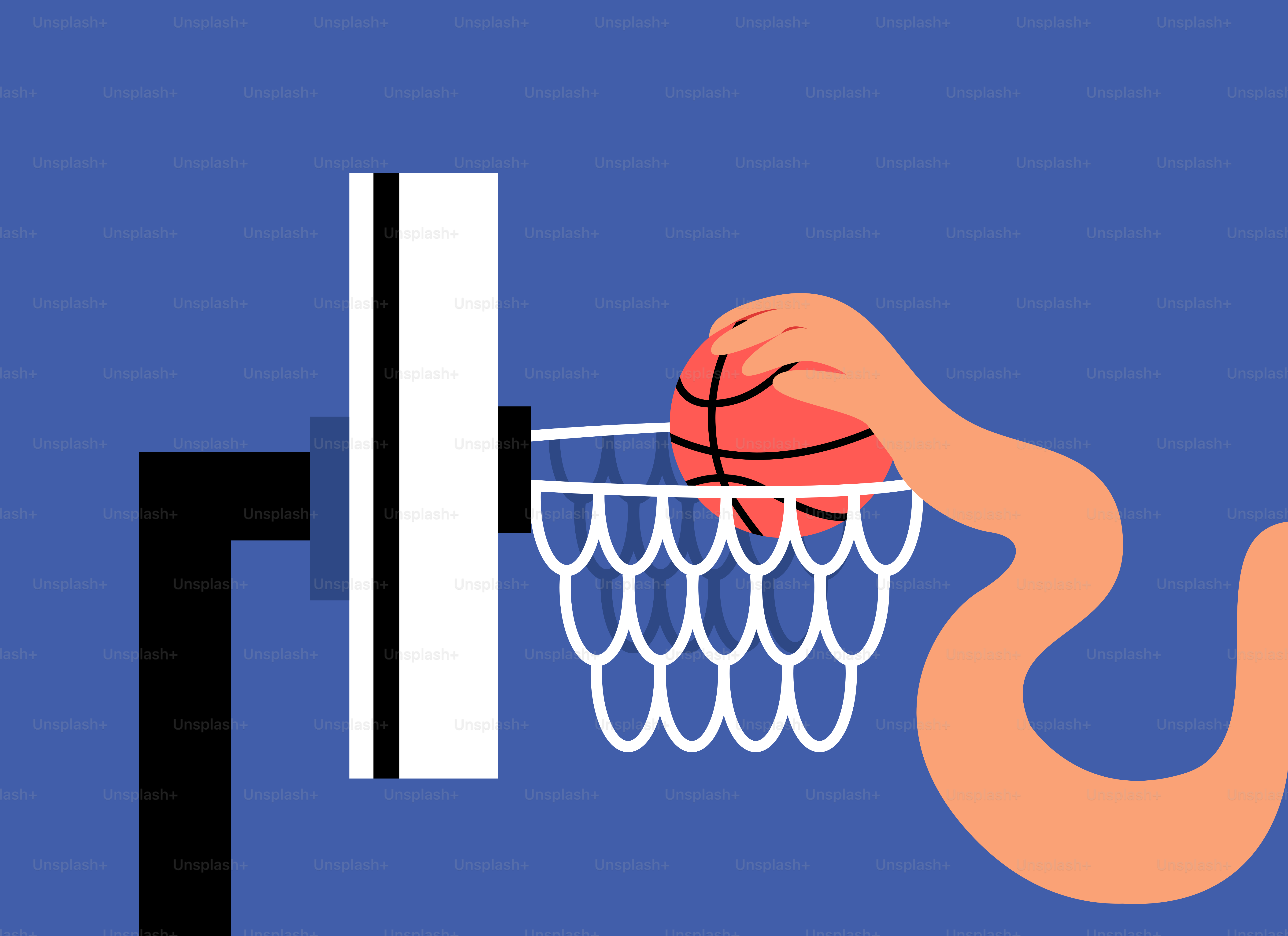 Une main tient un ballon de basket dans un panier vectoriel – Image de  Équipe sur Unsplash, image size:3000x2182