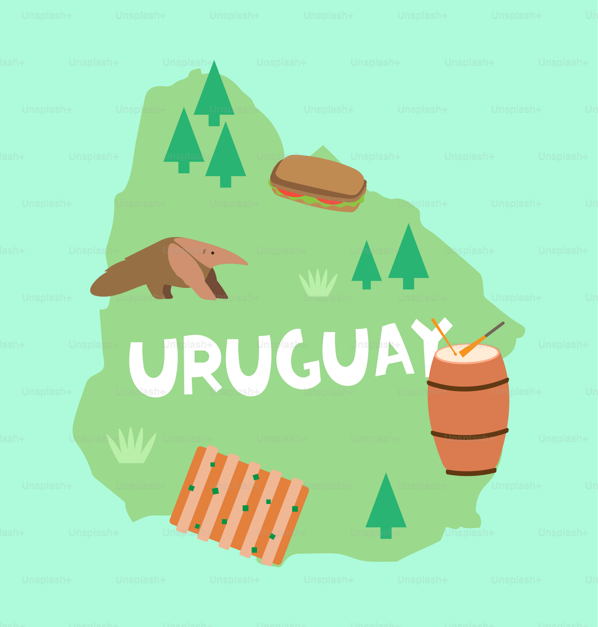 Une carte de l’État de l’Uruguay
