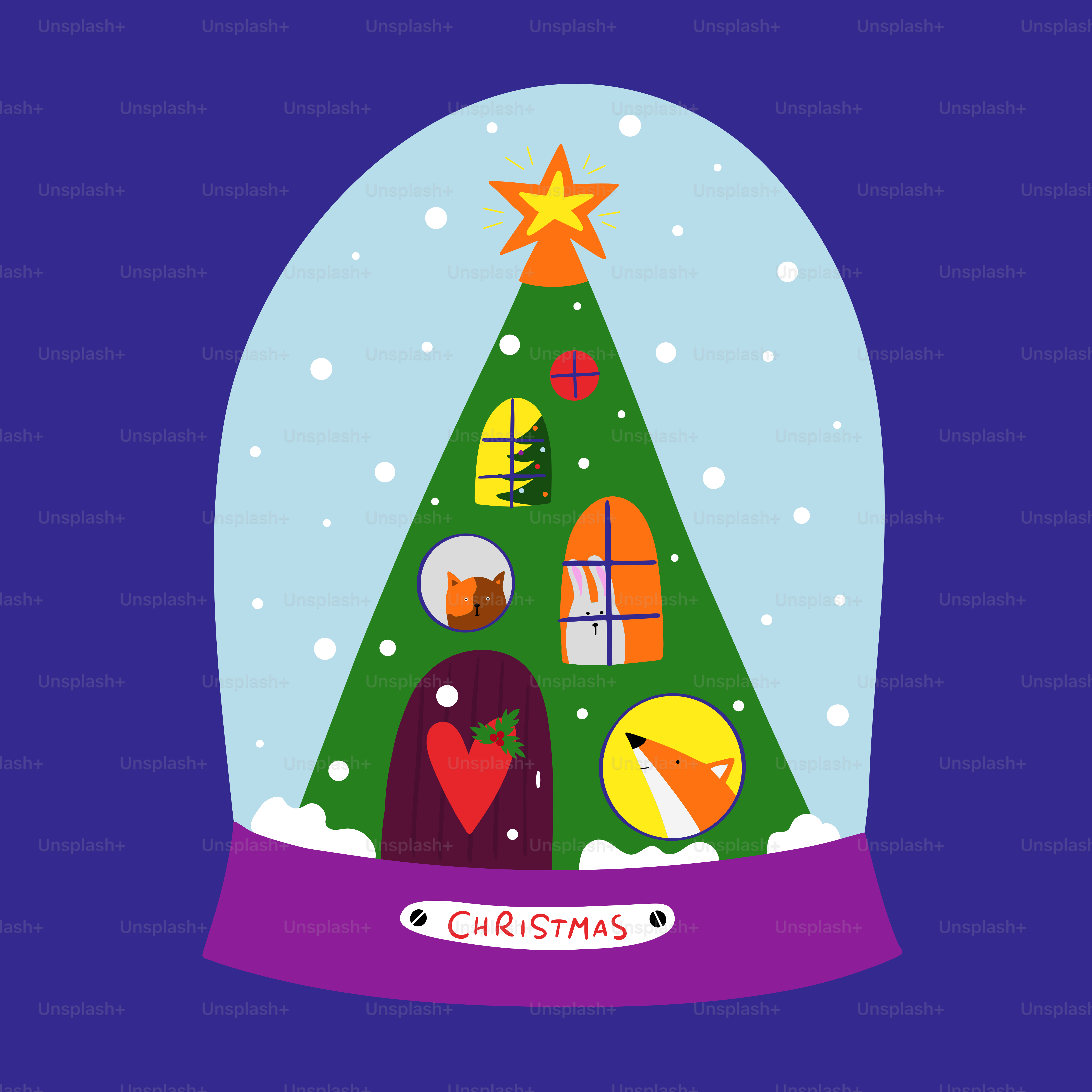 A snow globe with a christmas tree inside