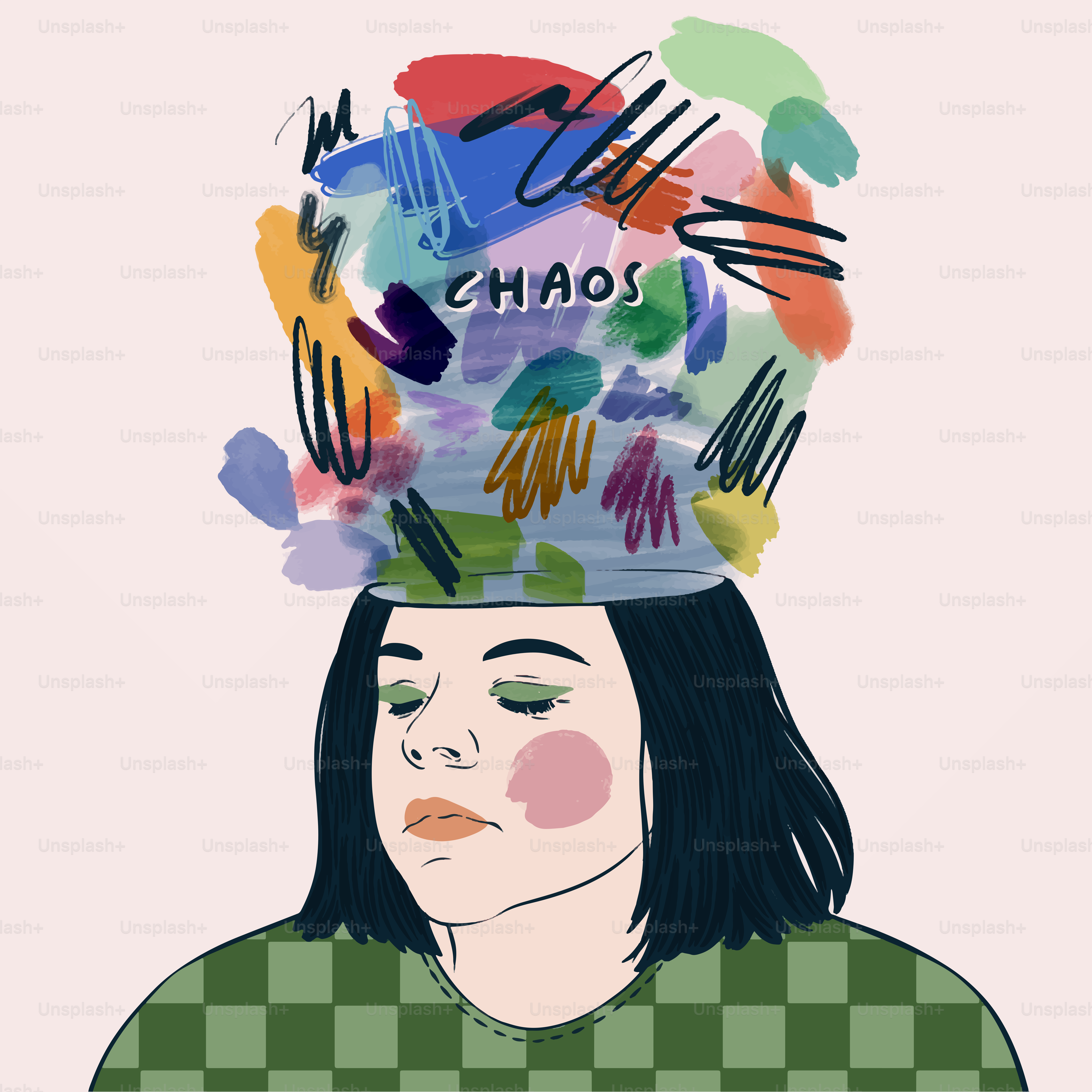 A woman with a crown on her head