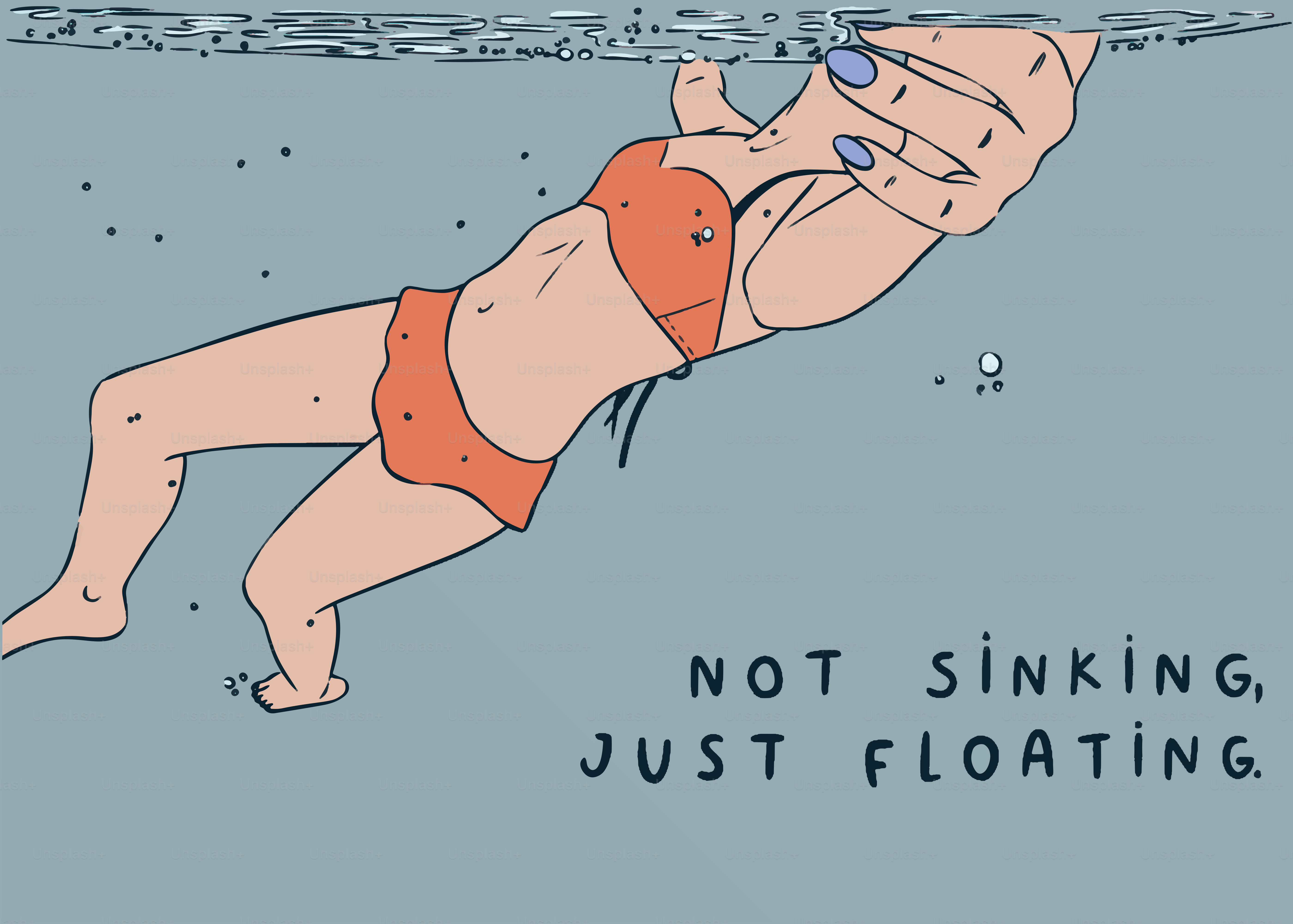 A woman in a bikini floating in the water