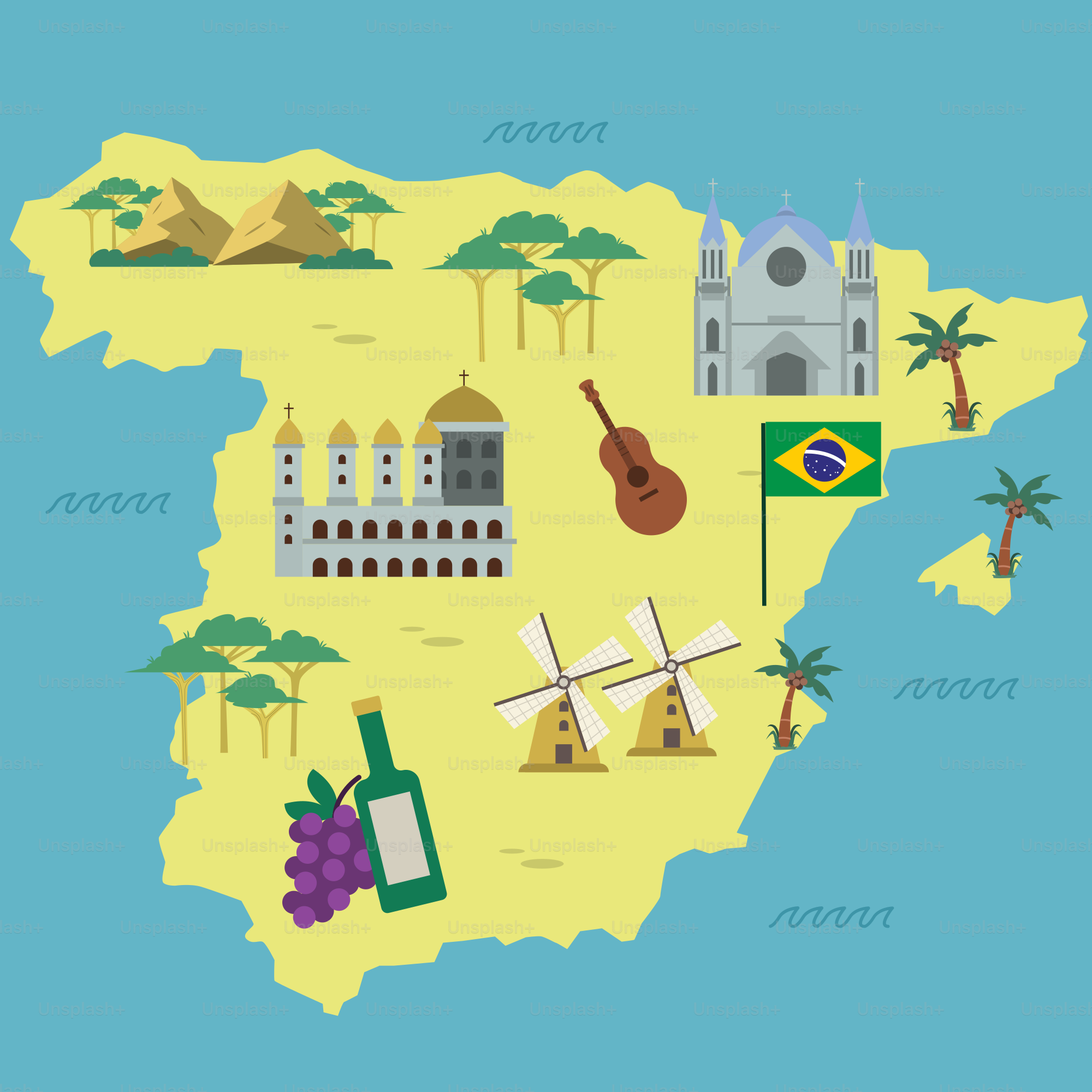 Una mappa del paese del Brasile