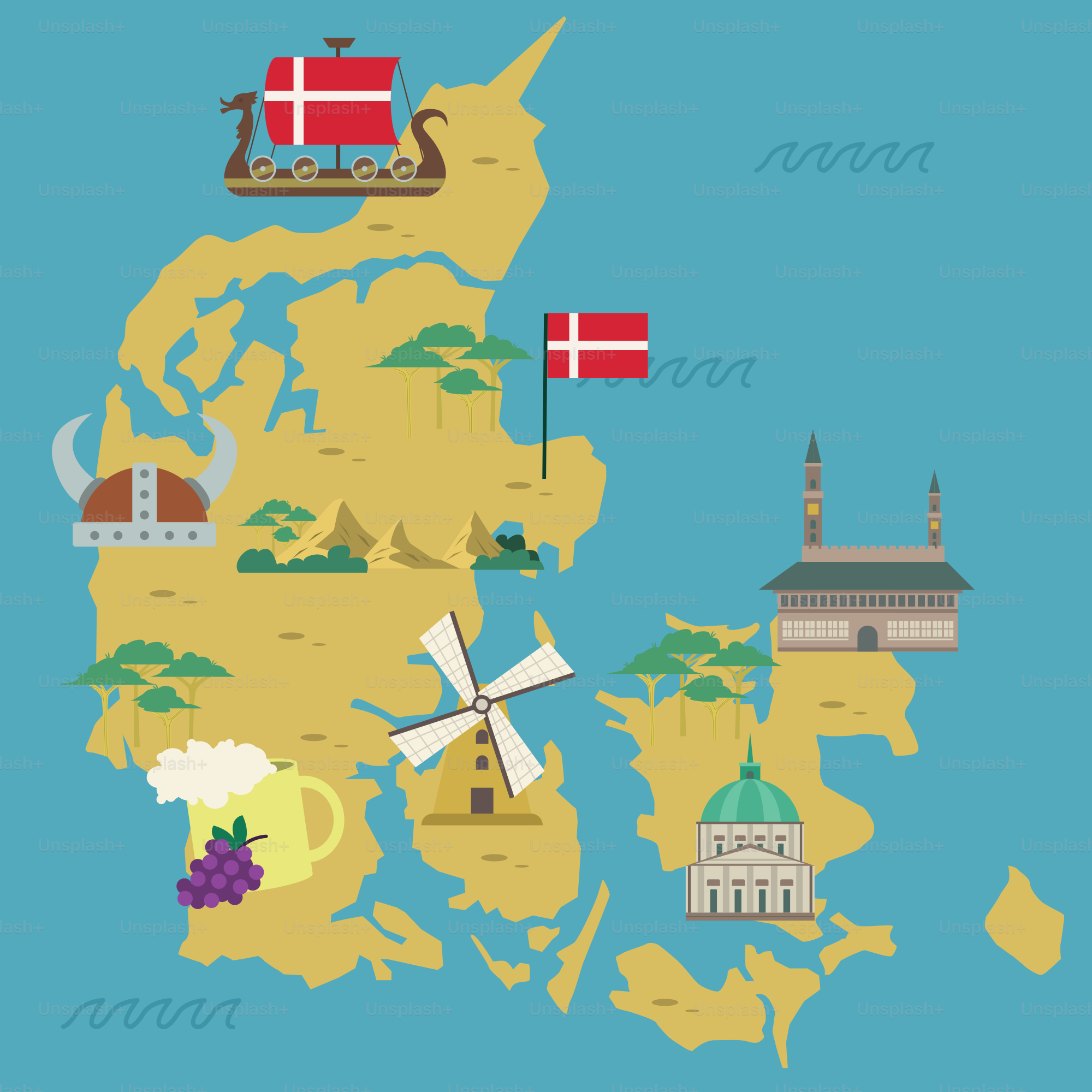 Un mapa de Inglaterra con muchas cosas diferentes