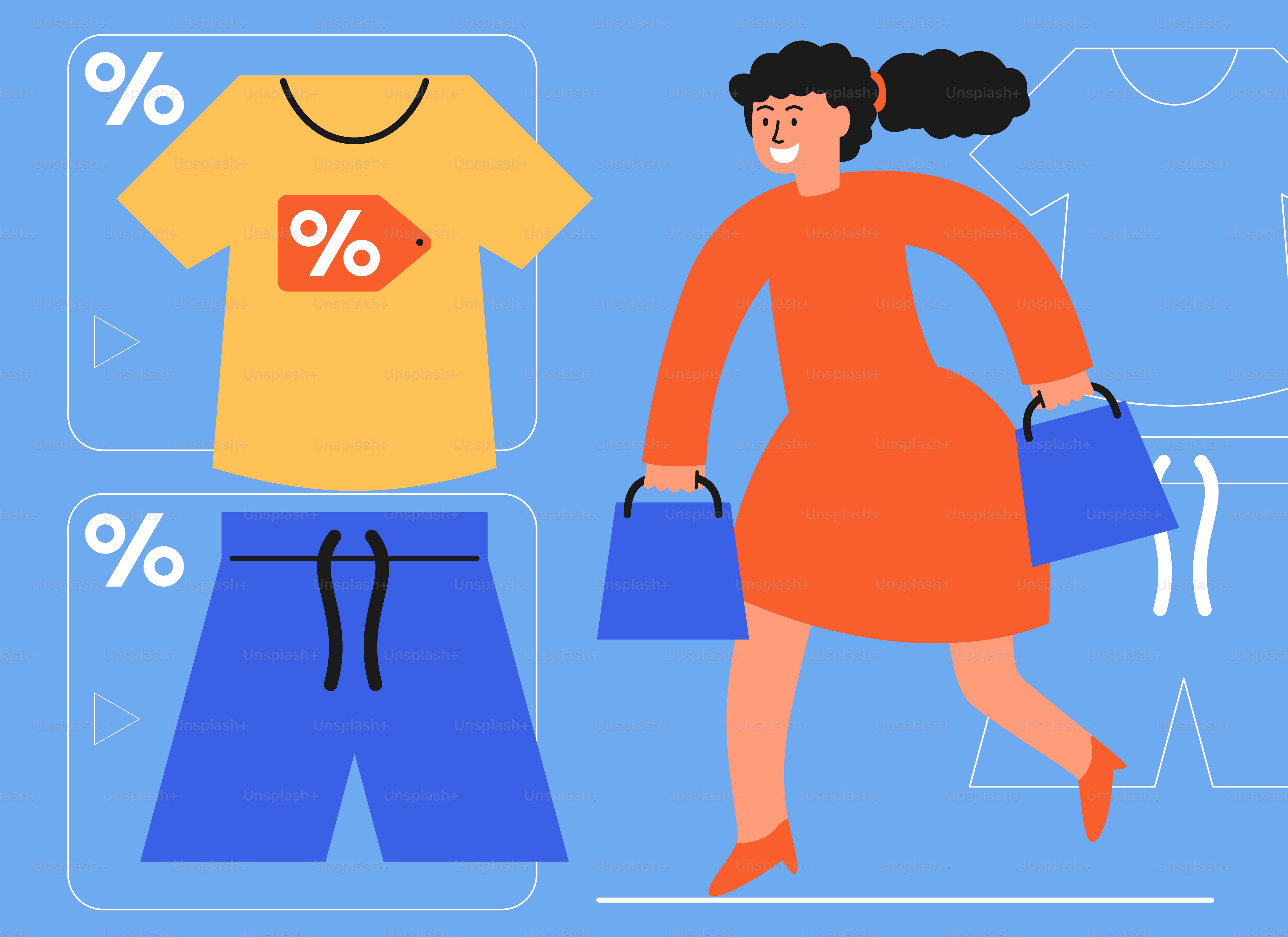 A woman with shopping bags and a t - shirt