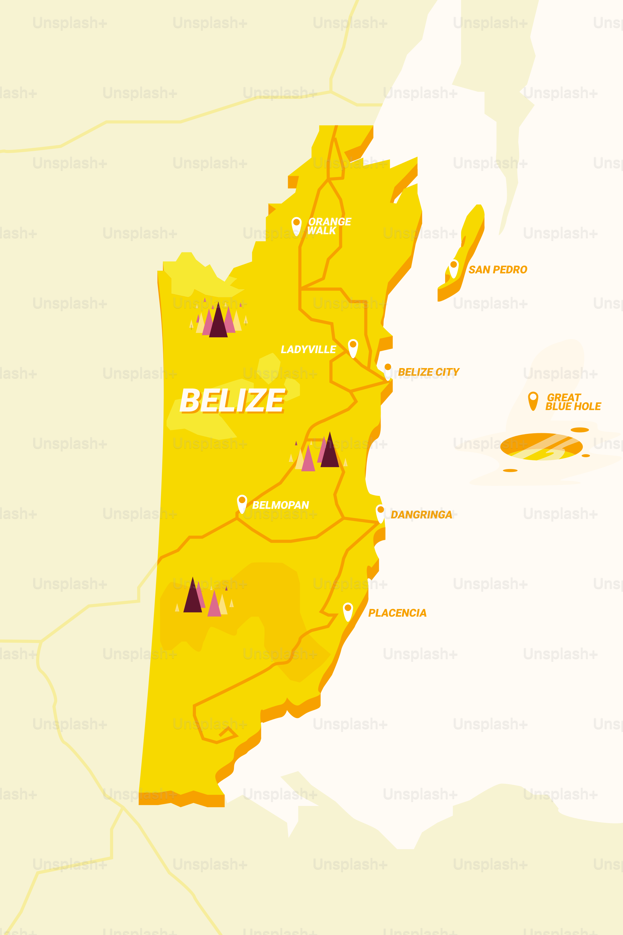 A map of the state of belize
