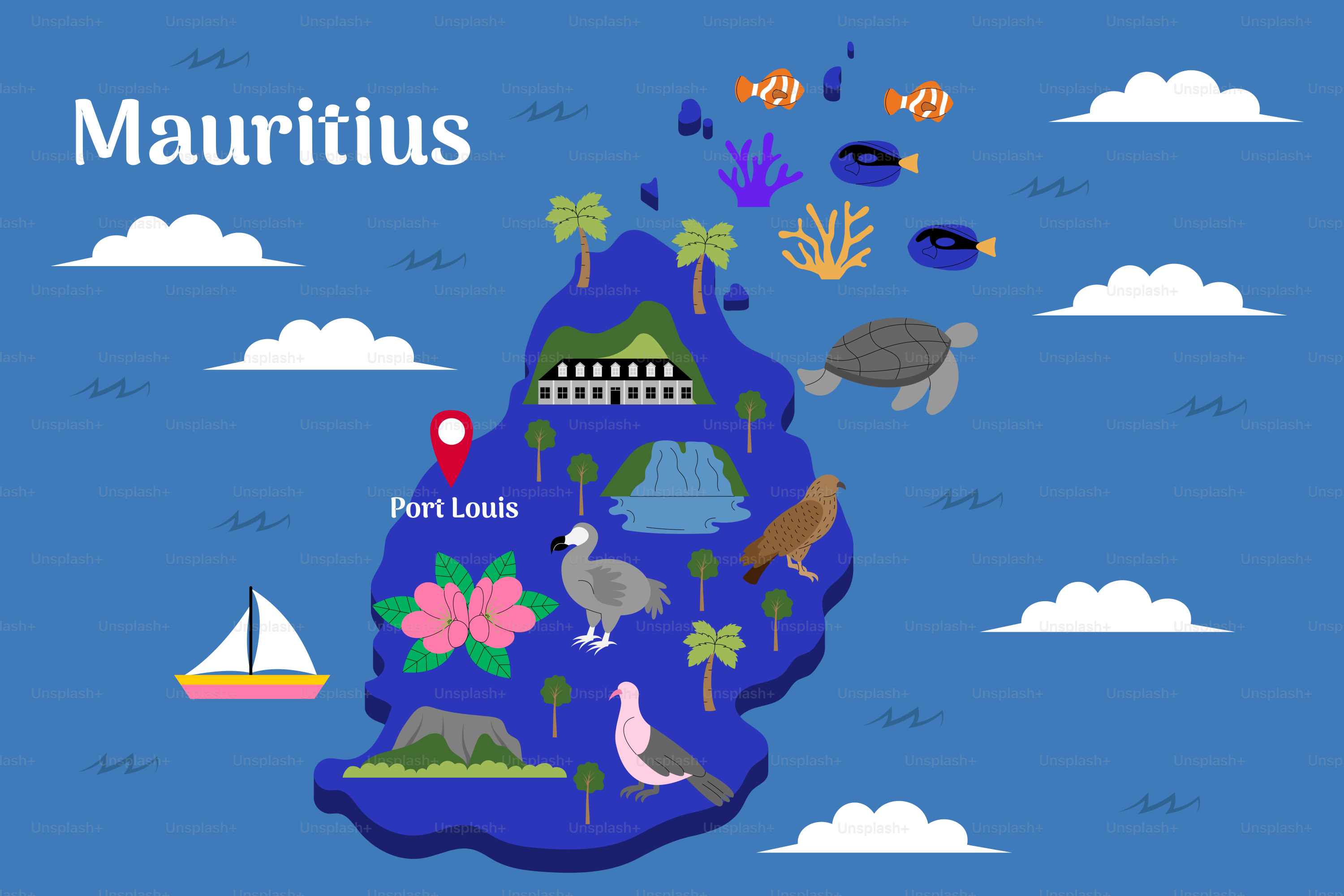 Peta negara bagian mauritus