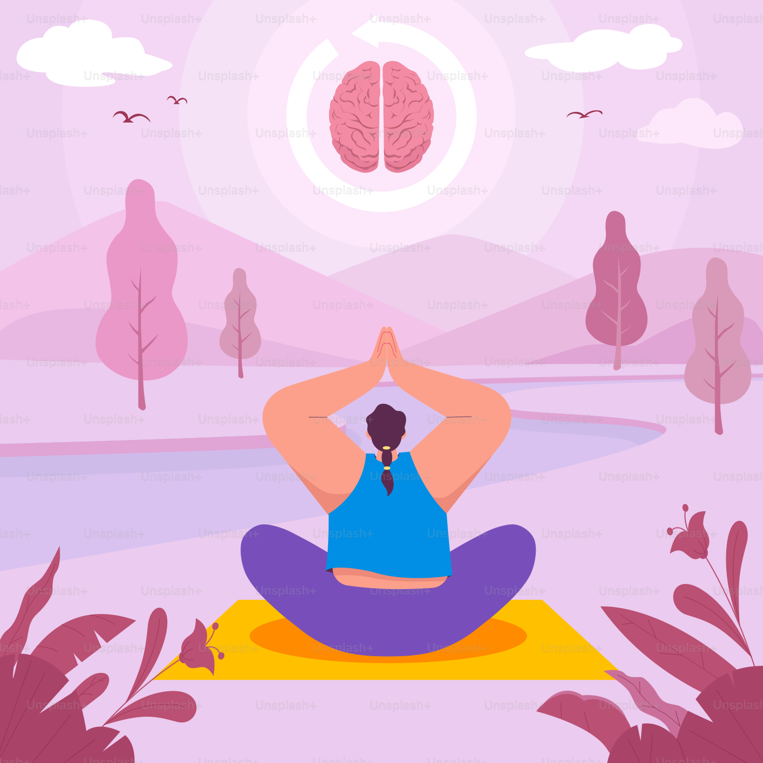 A person sitting in a yoga position with their hands in the air