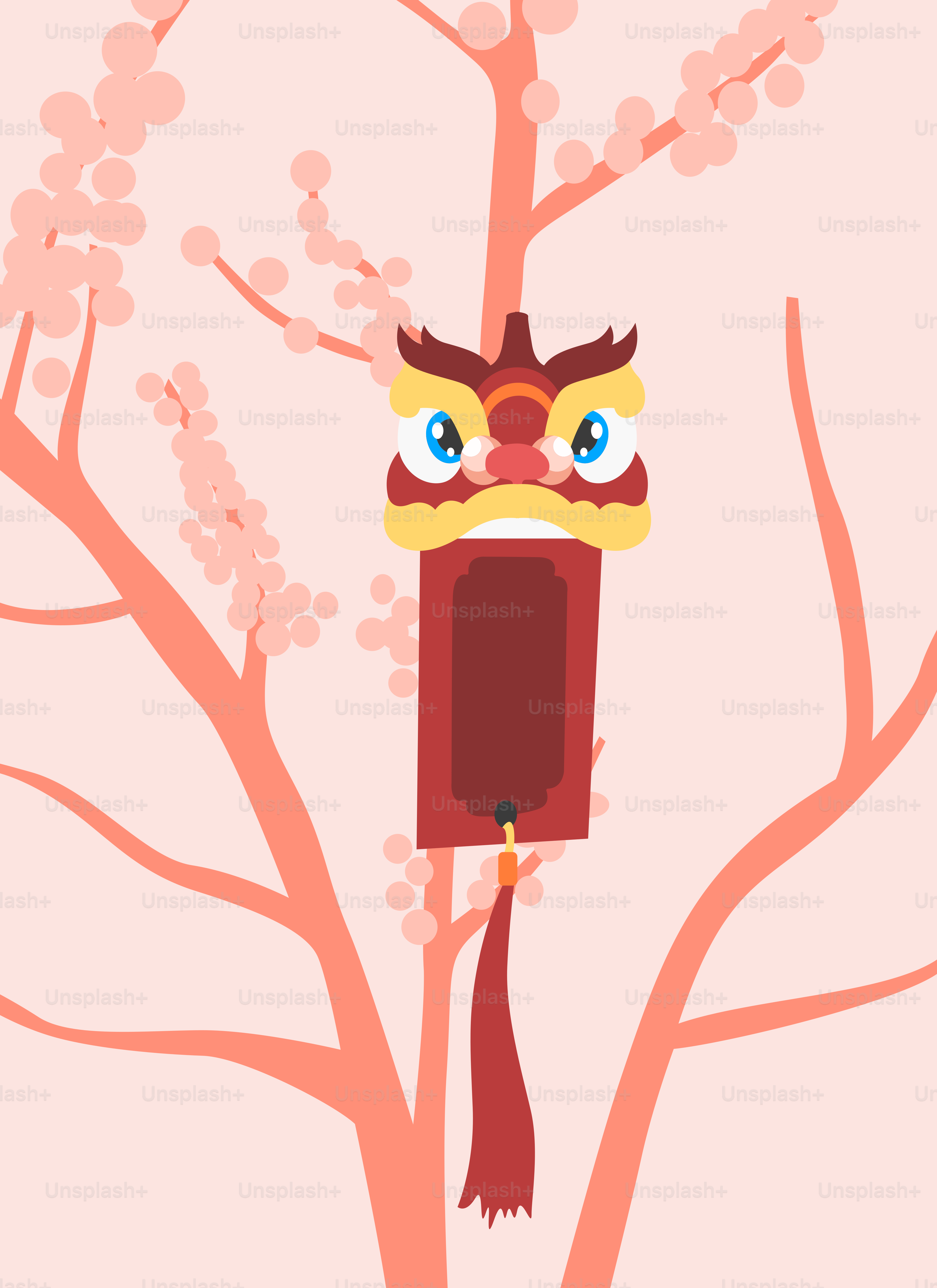 A bird house hanging from a tree with flowers