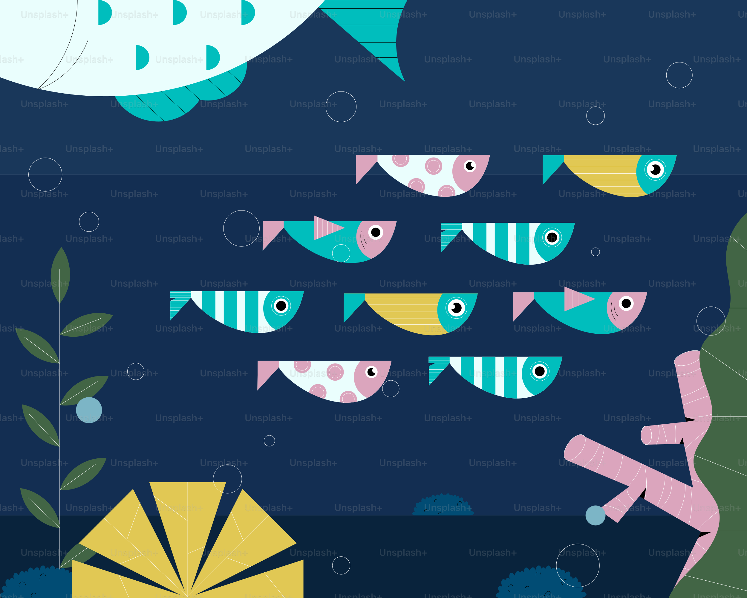 A group of fish swimming in the ocean