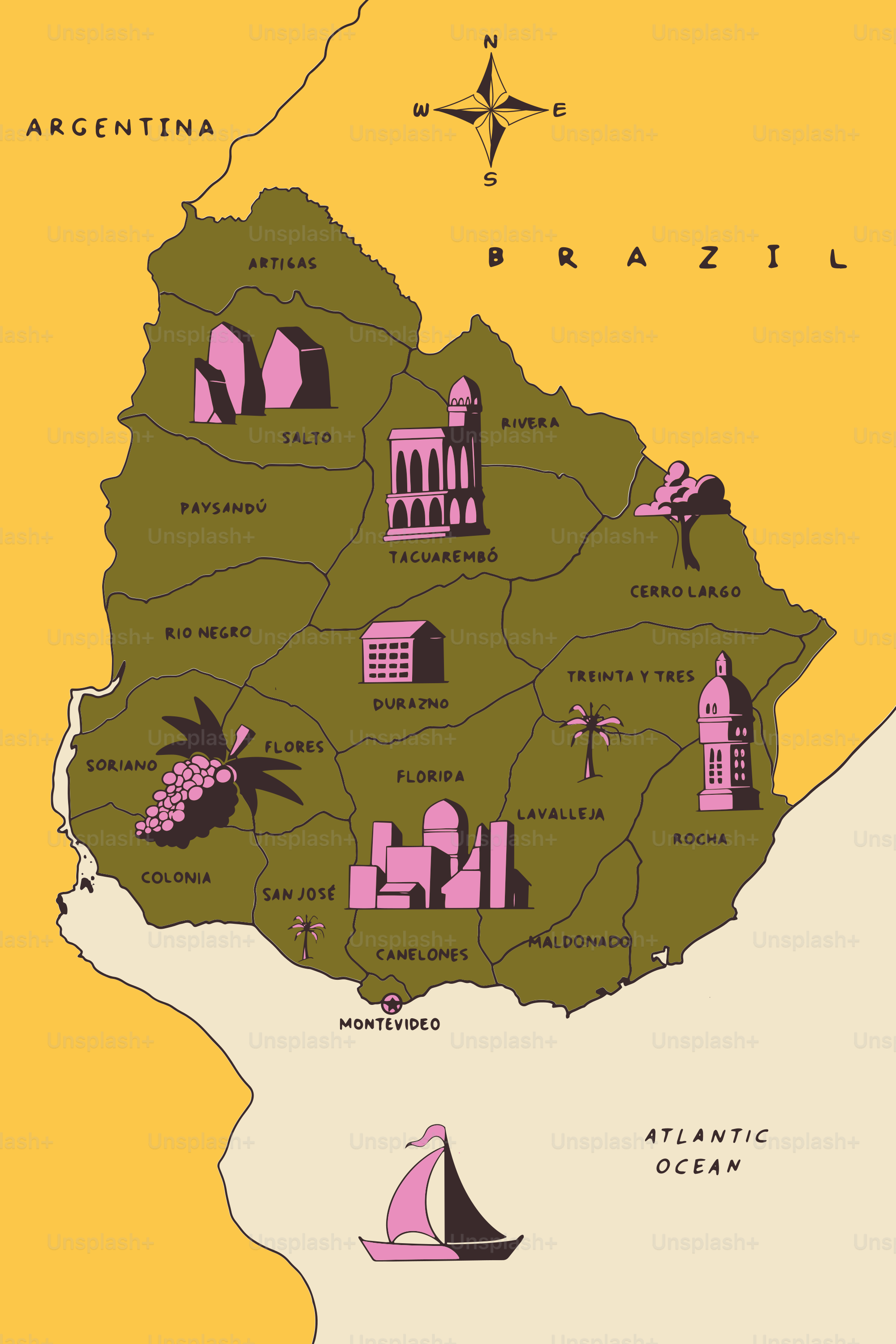 A map of the country of brazil