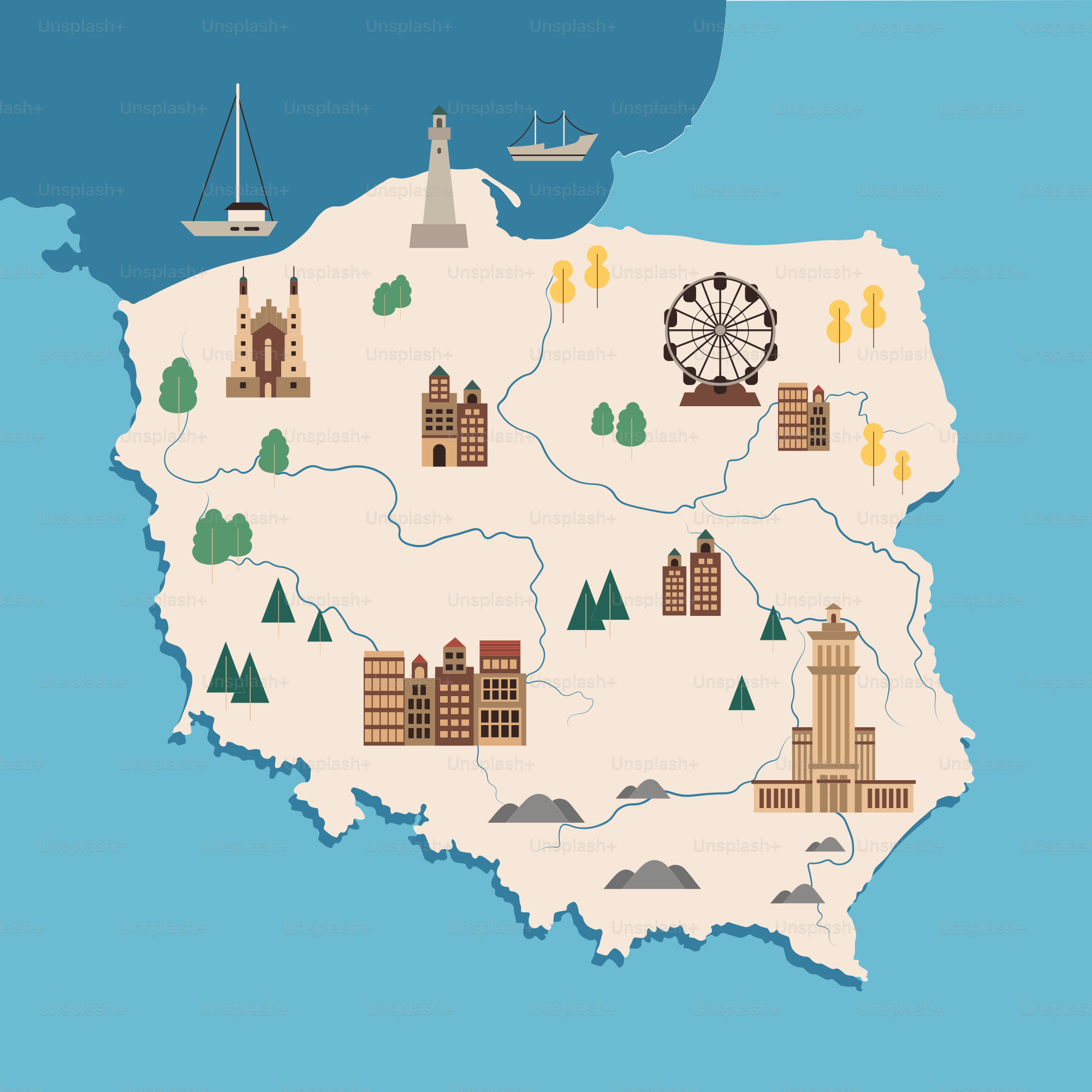 A map of the country of spain