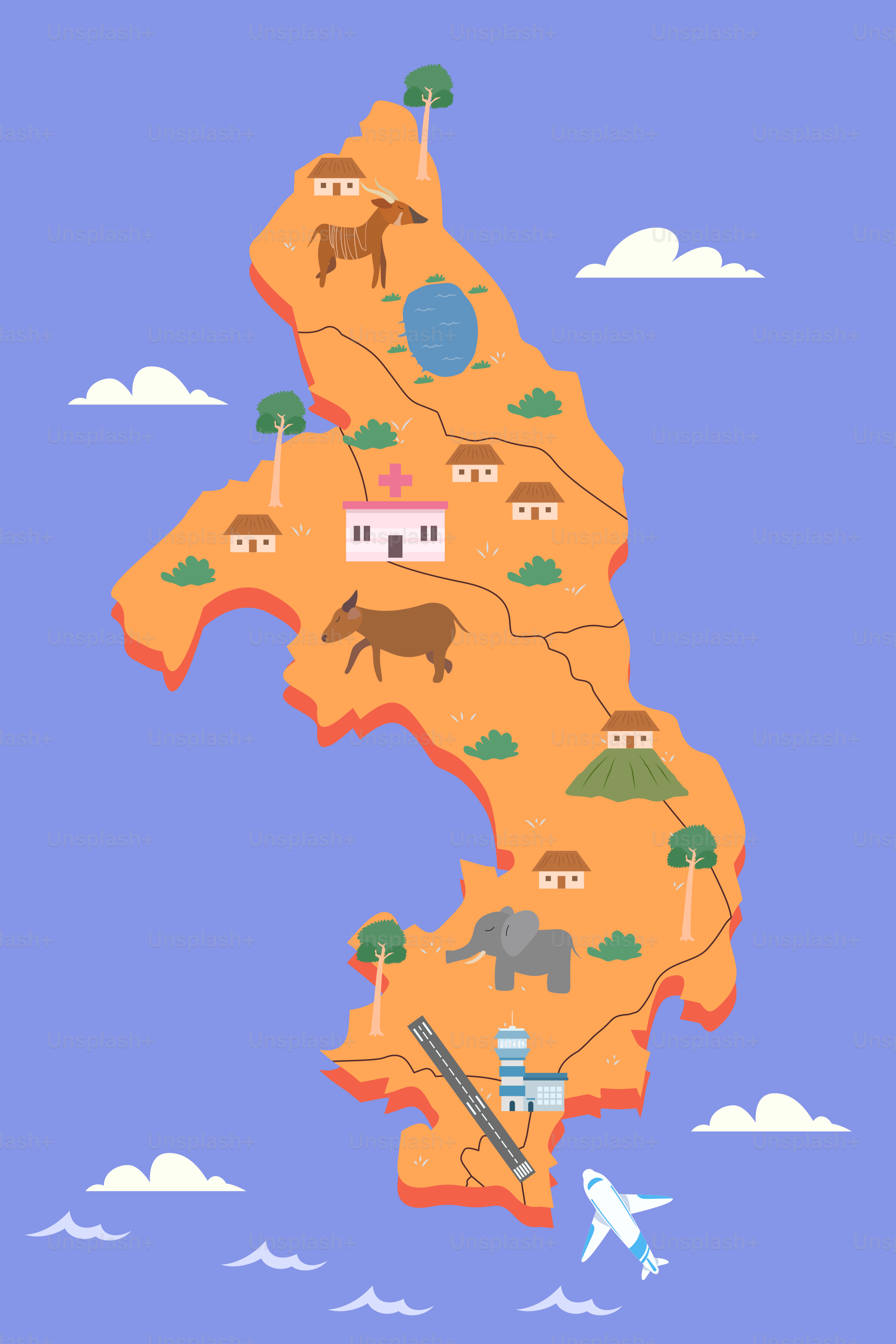 A map of the country of portugal