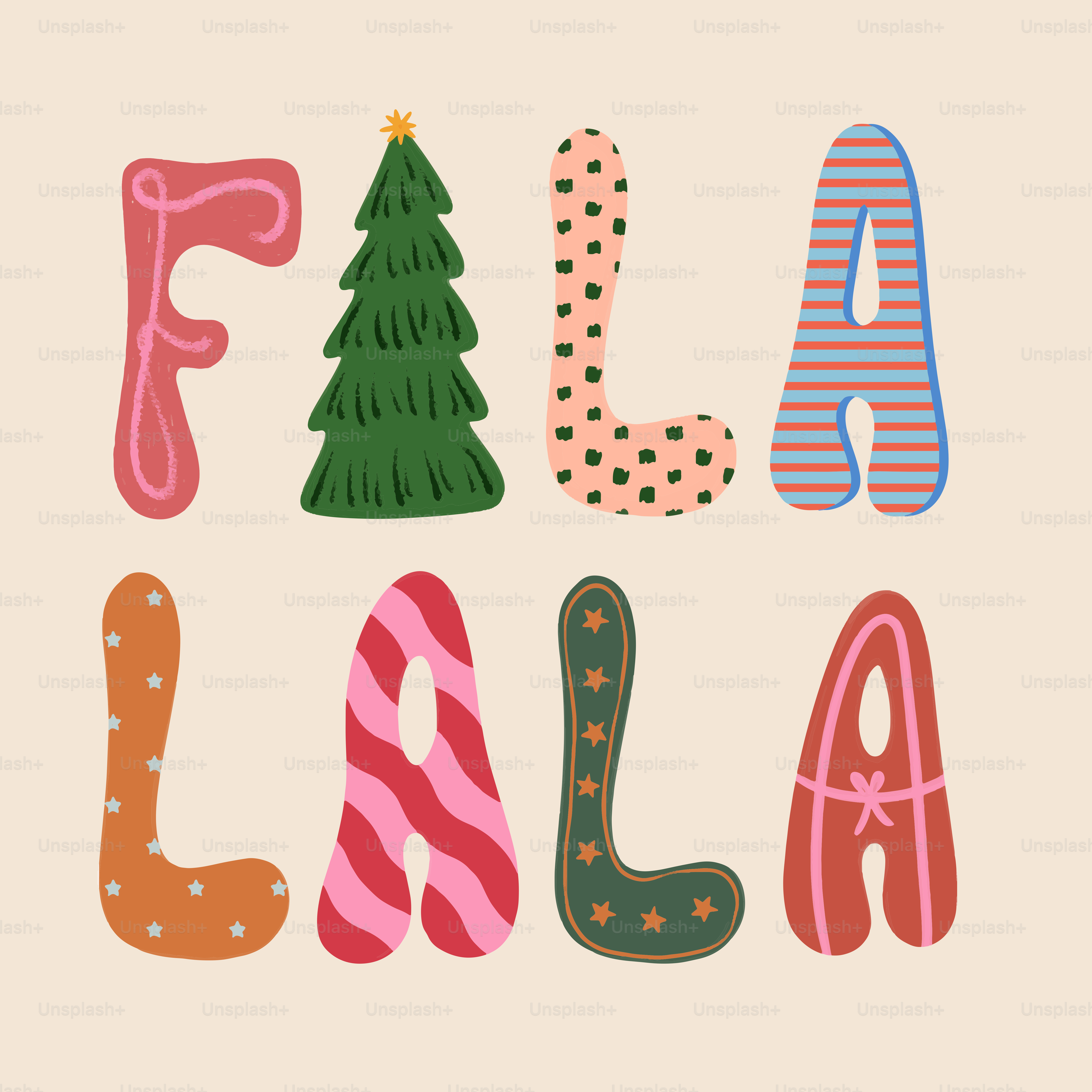 A christmas card with the words fall la la